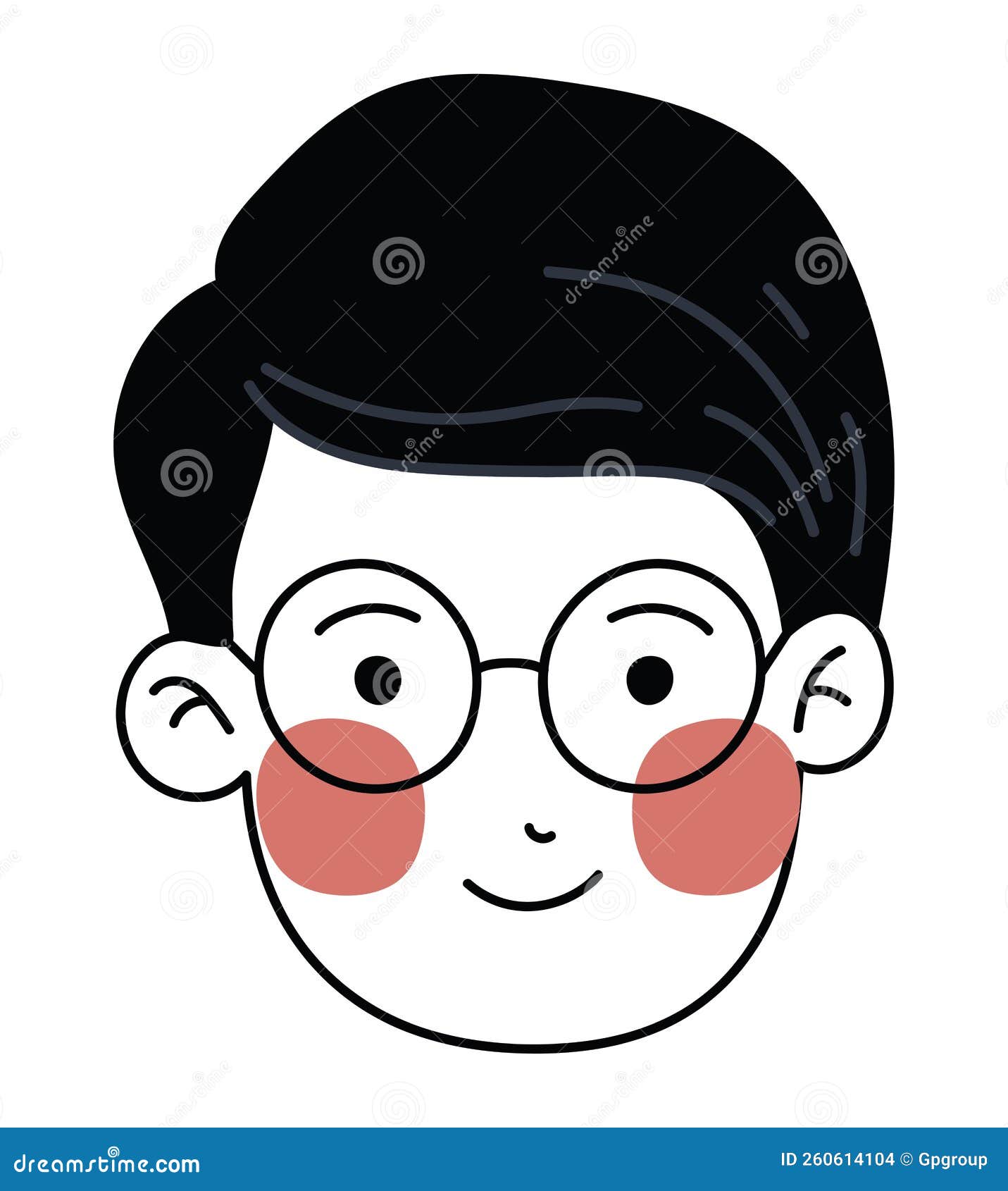 Glad man face stock vector. Illustration of face, masculine 260614104