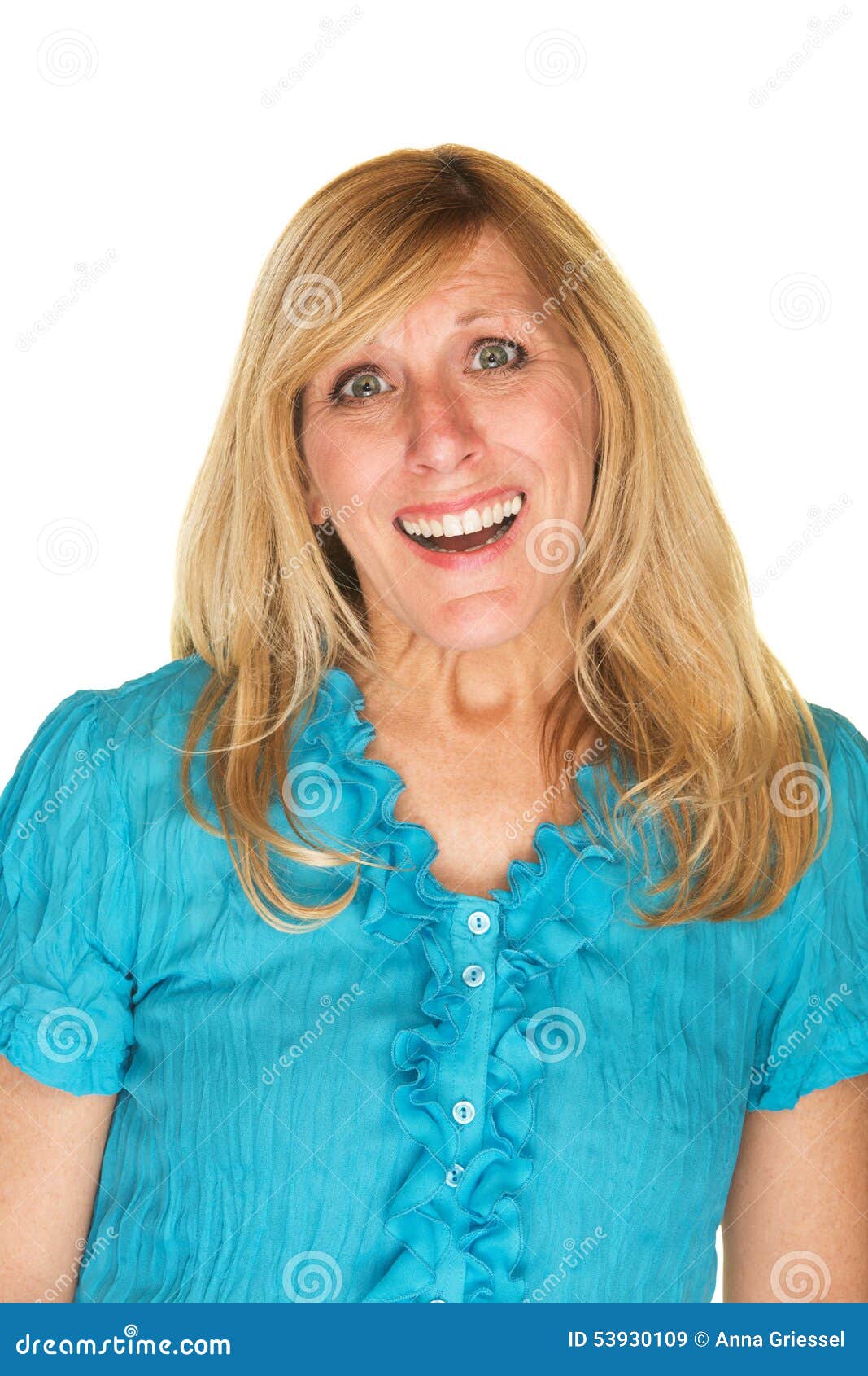 glad woman with smile