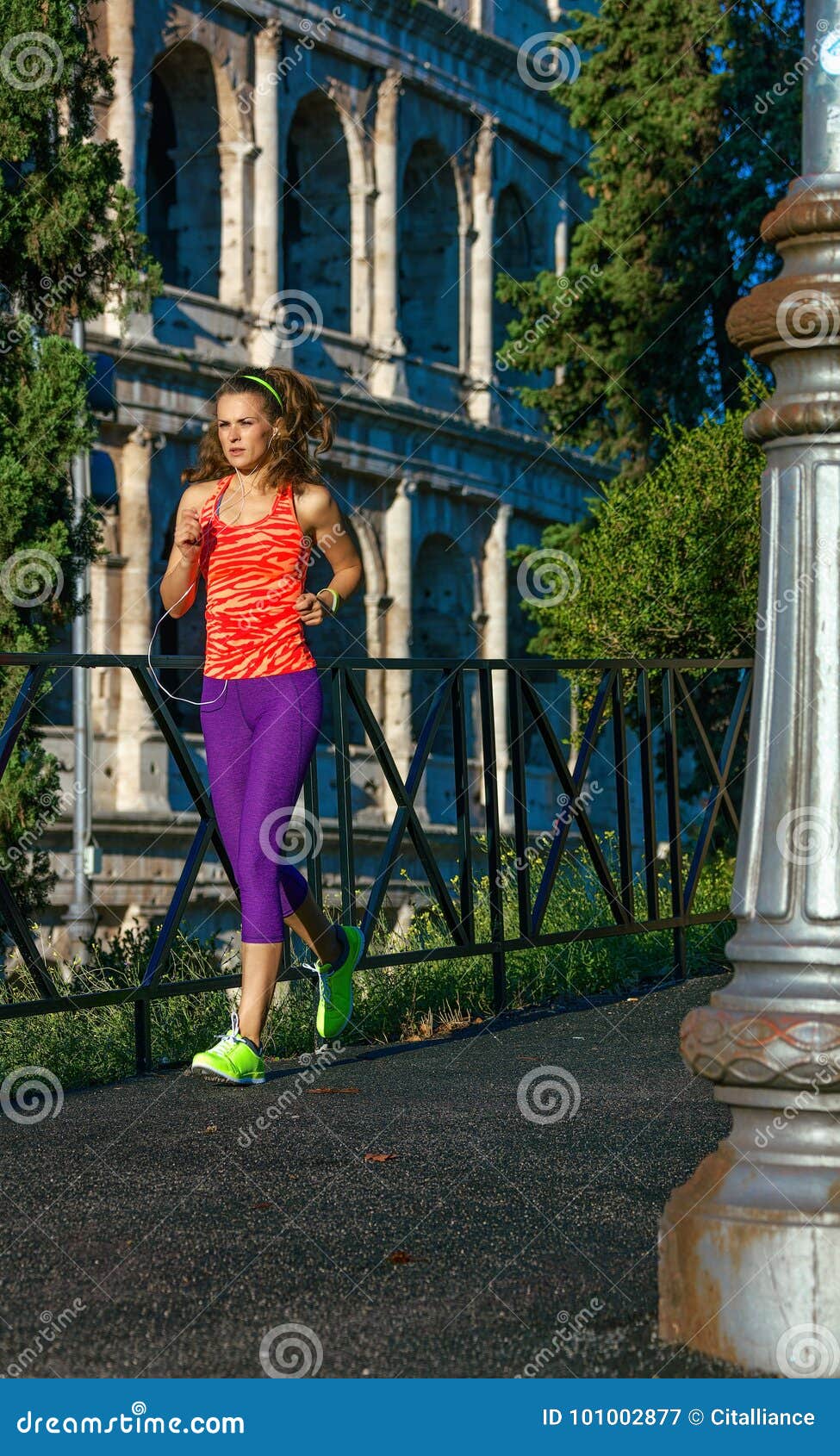 Young Fitness Woman in Sport Clothes in Rome, Italy Running Stock Image -  Image of jogging, europe: 101002877