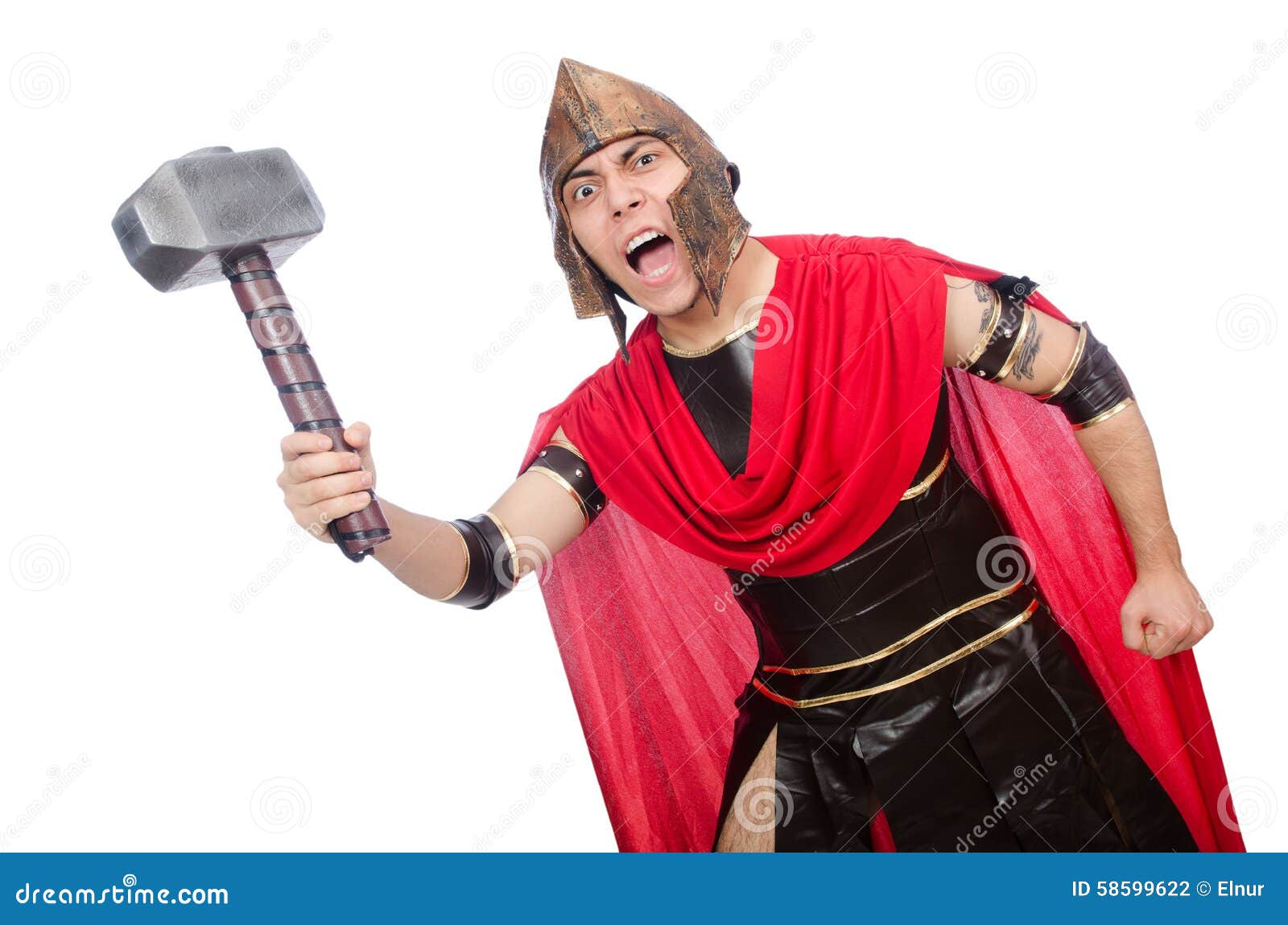 Gladiator Isolated on White Stock Photo - Image of humourous, crimson ...