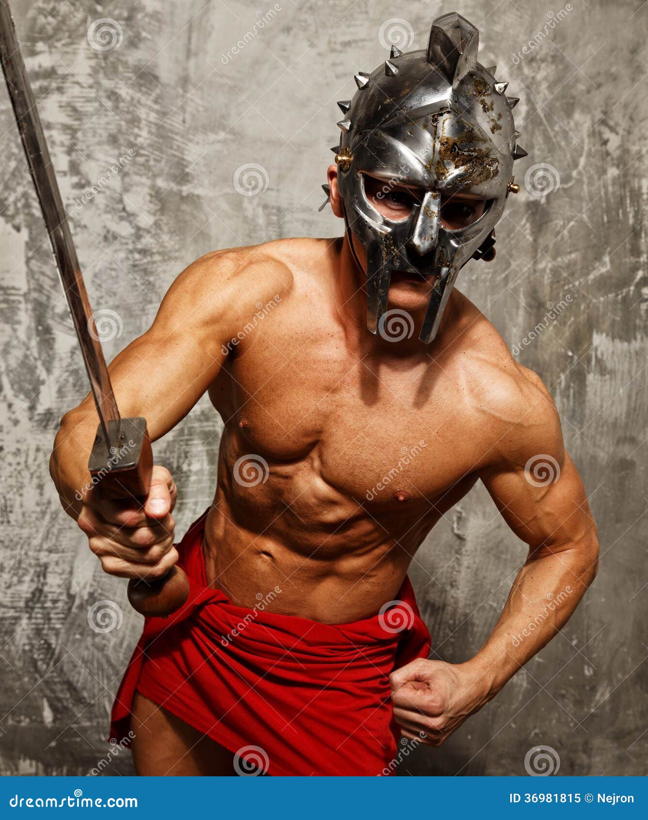 Gladiator with Muscular Body Stock Image - Image of biceps, health ...