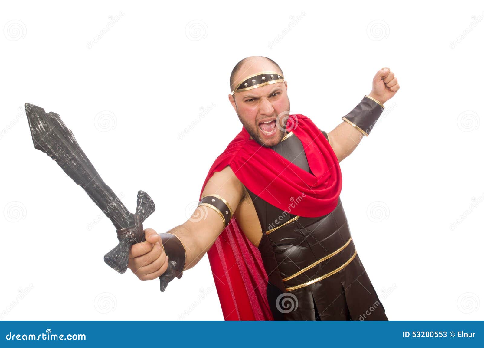 Gladiator with Sword Isolated on White Stock Image - Image of fight ...