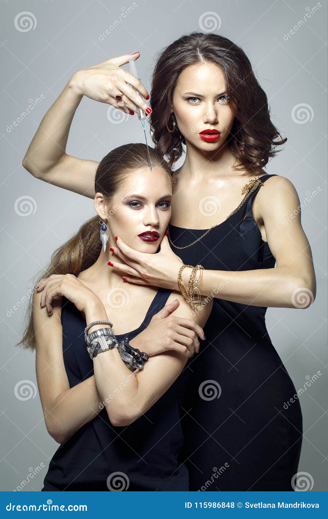 Glam Girls Getting Beauty Injection Stock Photo - Image of correction,  hyaluronic: 115986848