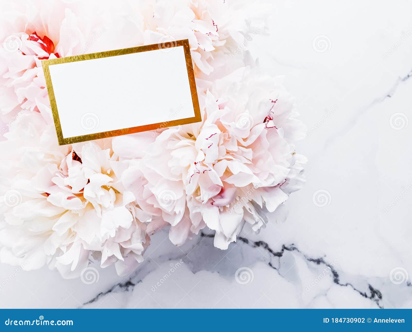 Download Glamorous Business Card Or Invitation Mockup And Bouquet Of Peony Flowers, Wedding And Event ...