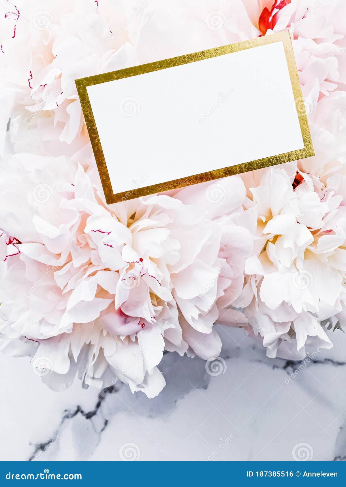 Download Glamorous Business Card Or Invitation Mockup And Bouquet Of Peony Flowers, Wedding And Event ...