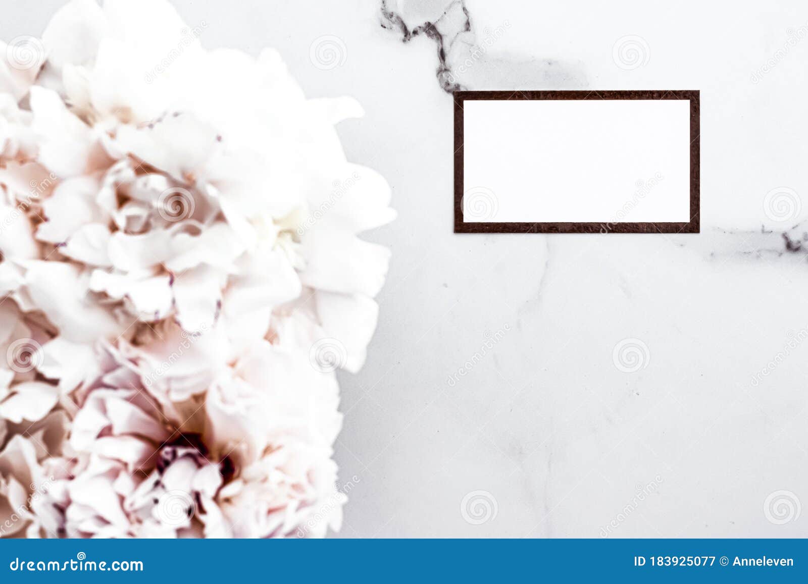 Download Glamorous Business Card Or Invitation Mockup And Bouquet Of Peony Flowers, Wedding And Event ...