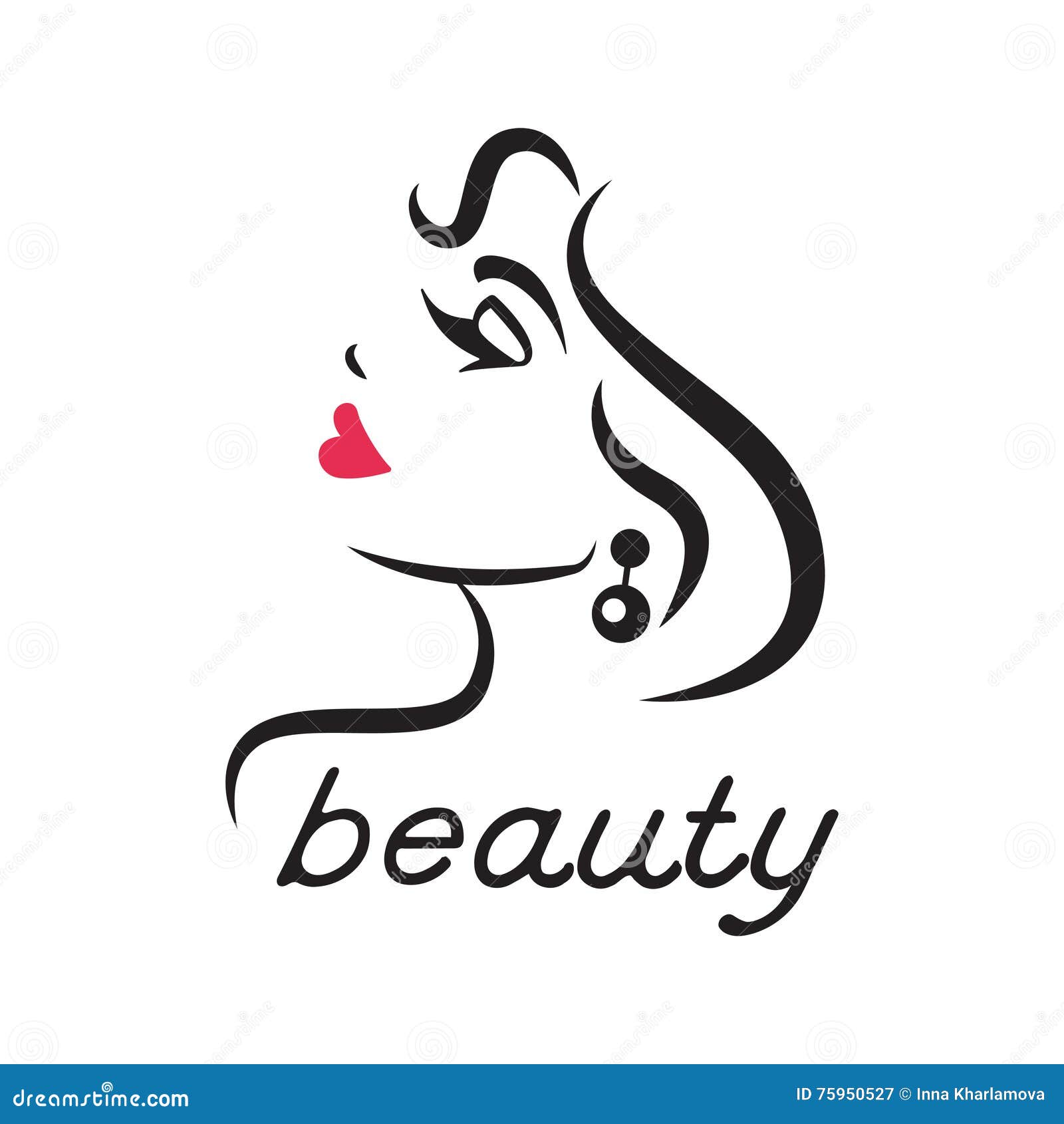 Glamorous Logo For A Beauty Salon Stock Vector Illustration Of Hairdressing Elements