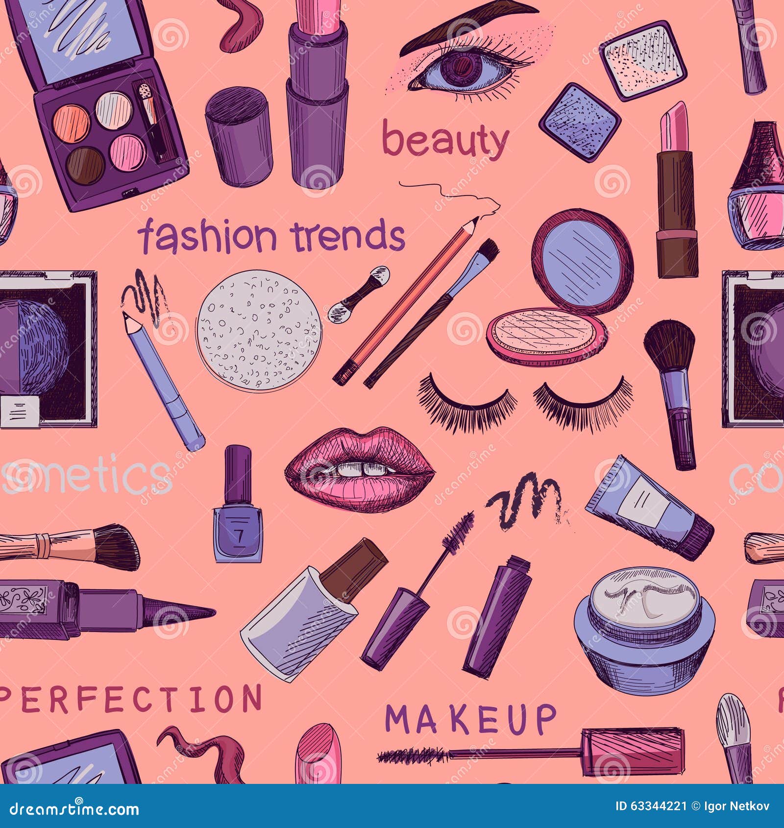 nail vector polish Make Glamorous up Image  Pattern Vector Stock Seamless