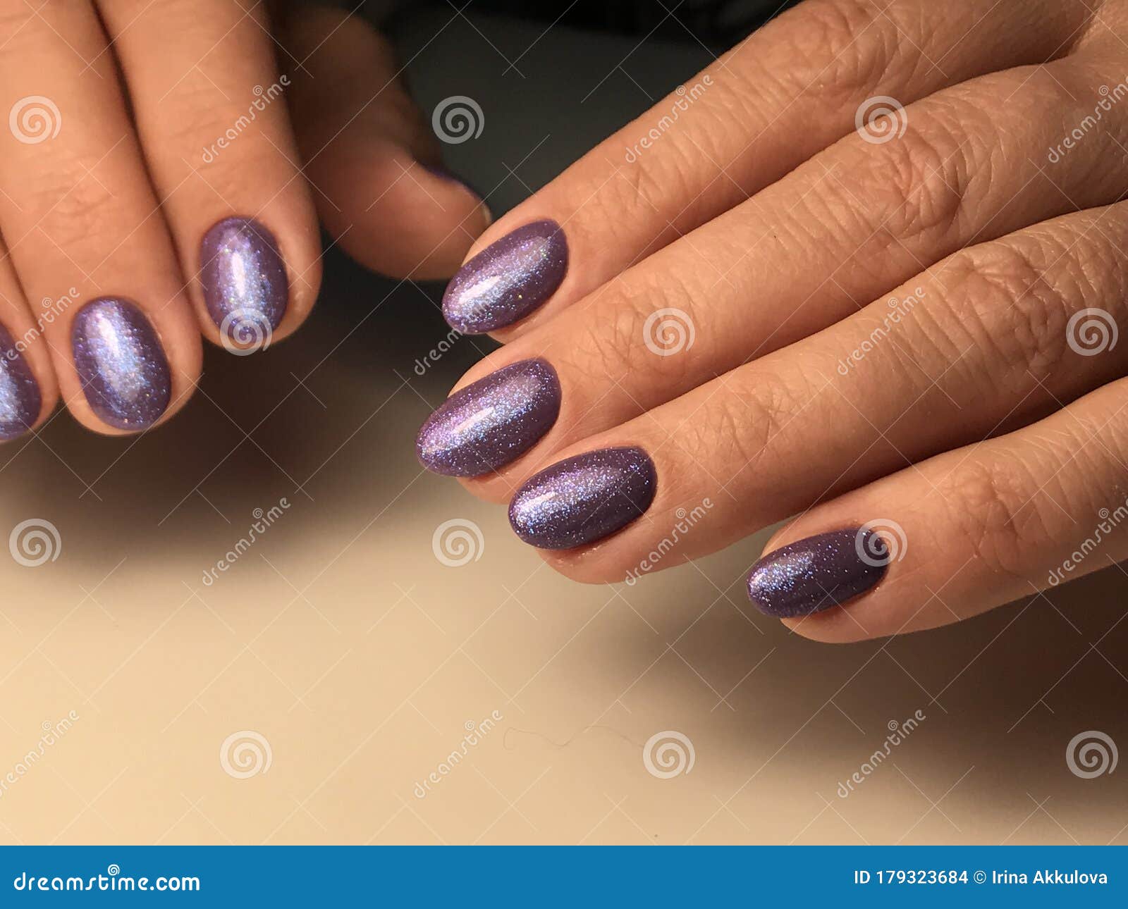 Glamorous Nail Design with Glitter Stock Photo - Image of finger ...