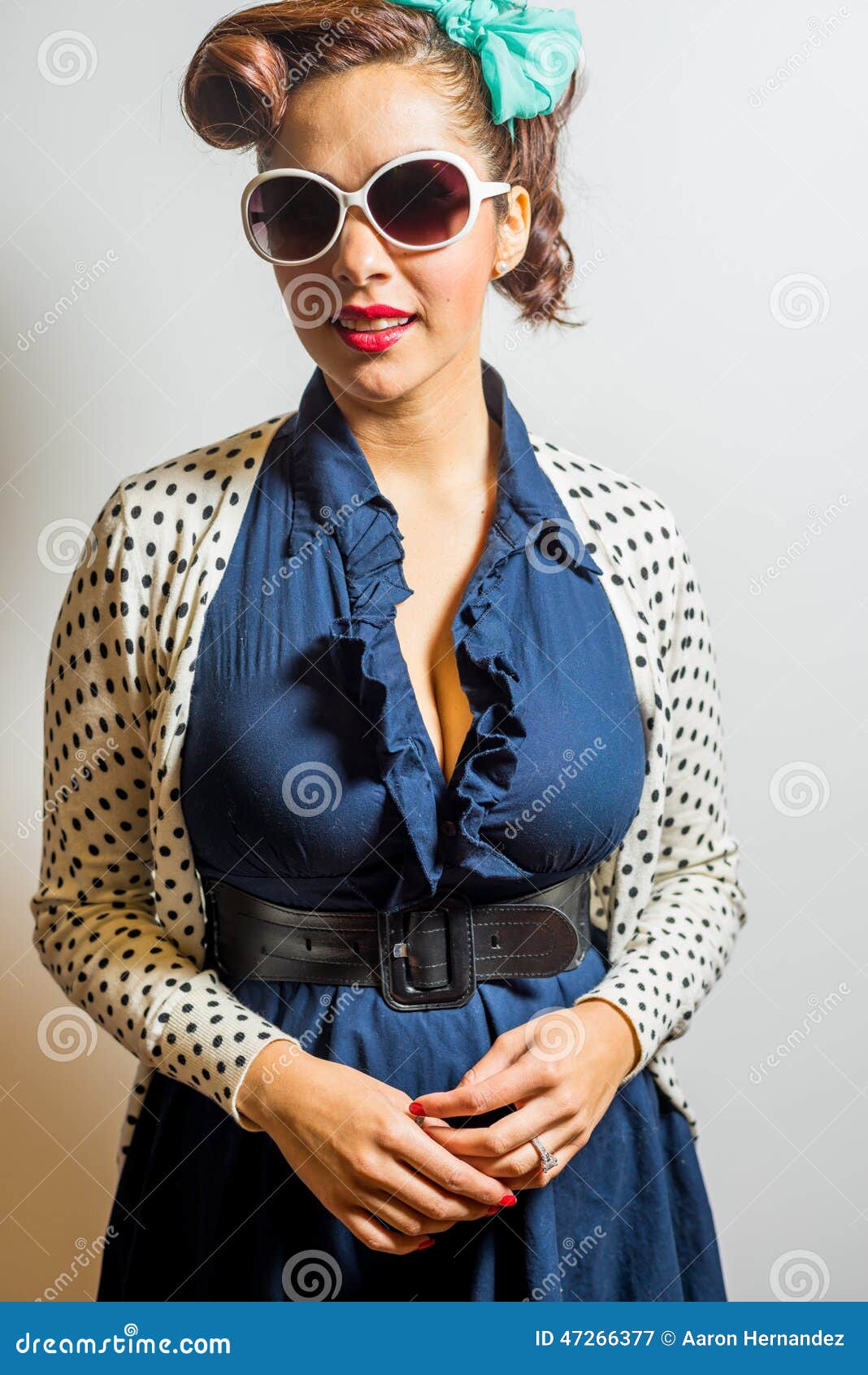Glamorous Pretty Female in Rockabilly Style Stock Image - Image of