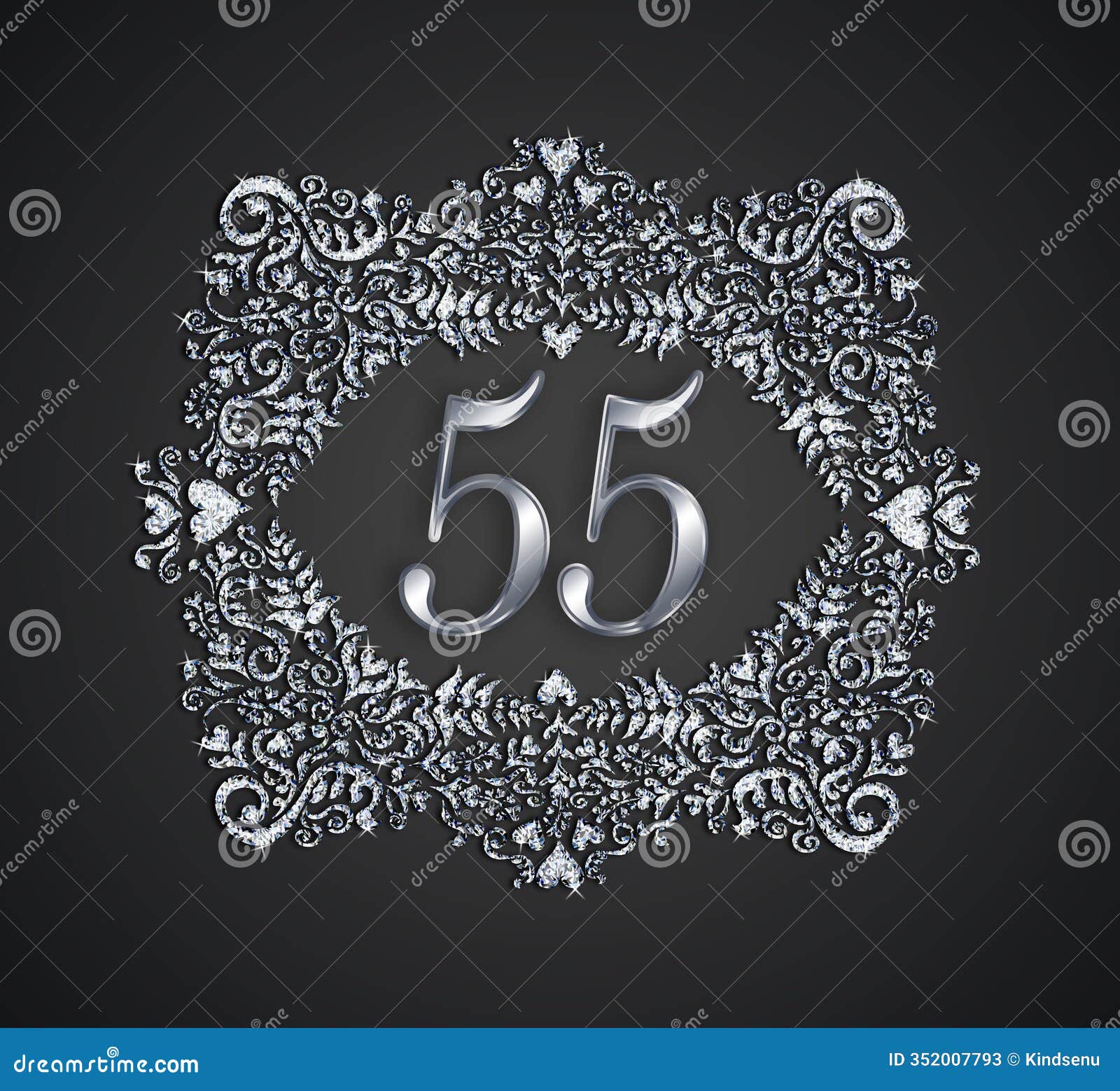 damask ornamental number 55
