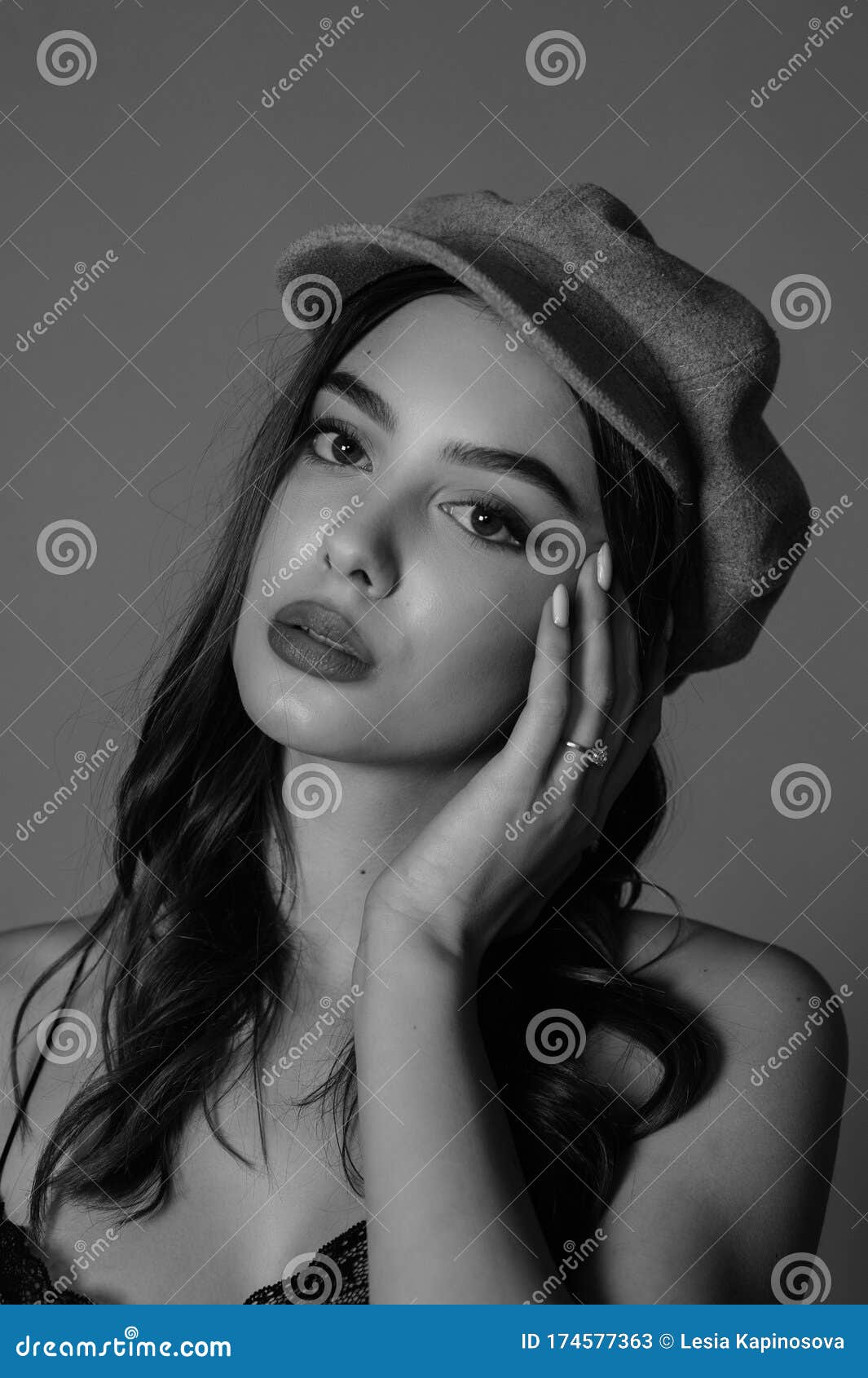 Glamorous Young Woman Wears Fashionable Dress Posing with Fluttering ...