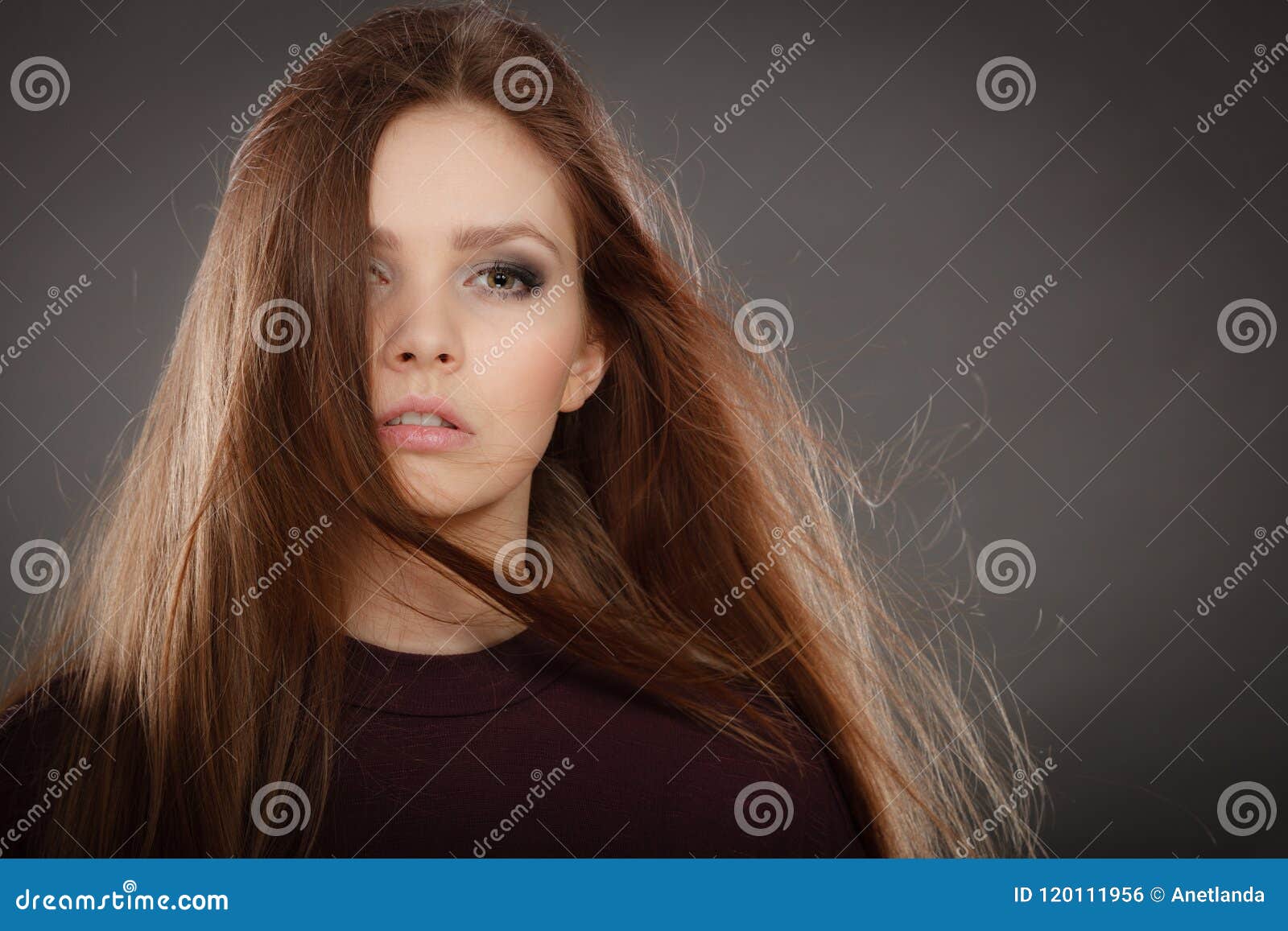 Glamorous Stunning Woman with Waving Hair. Stock Photo - Image of ...
