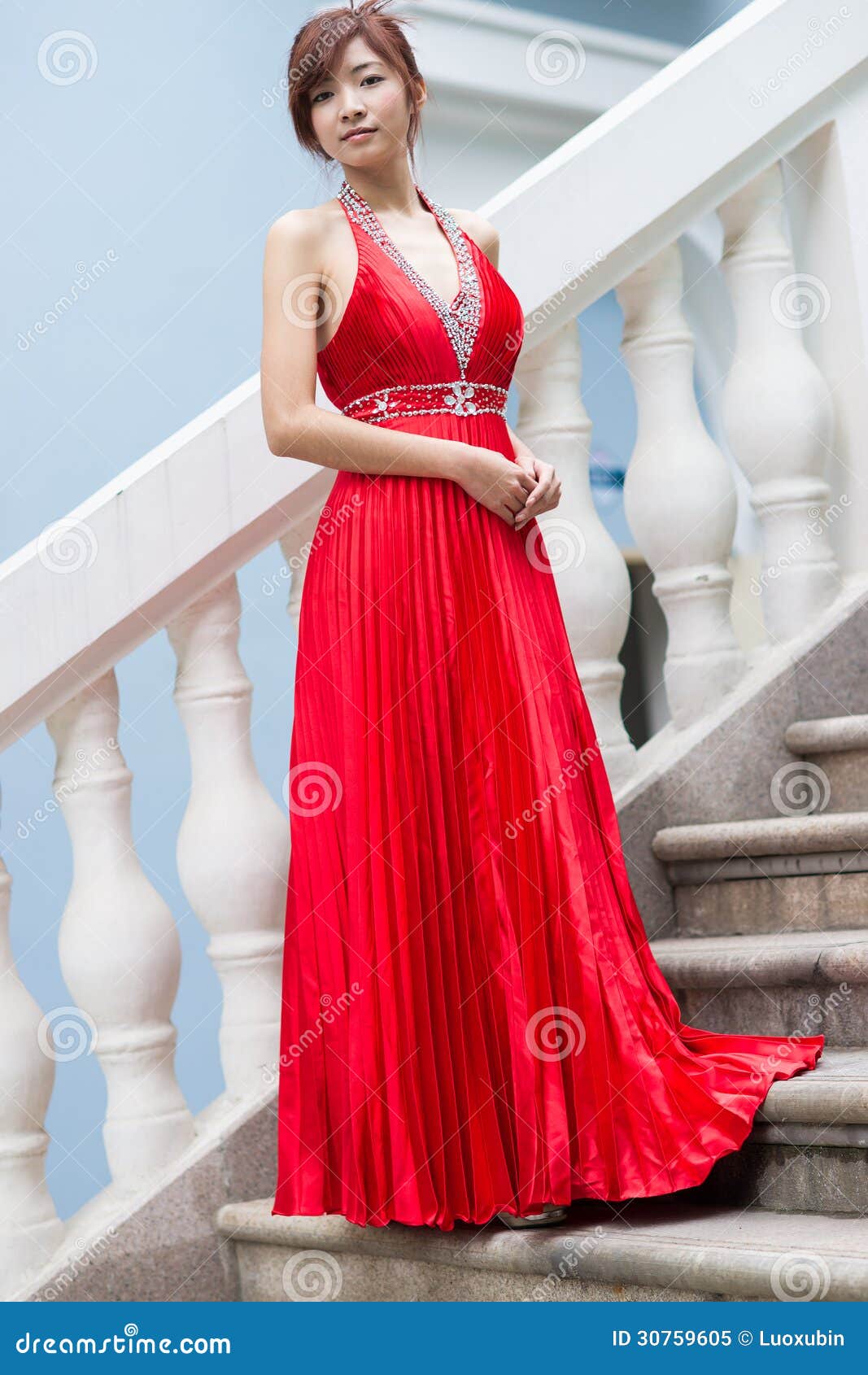 Portrait of Asian Woman in Traditional Chinese Long Dress, Cheongsam, Black  Hair, Nice Smile with Cheerfully Hands Up for Chinese Stock Photo - Image  of china, congratulation: 108447560