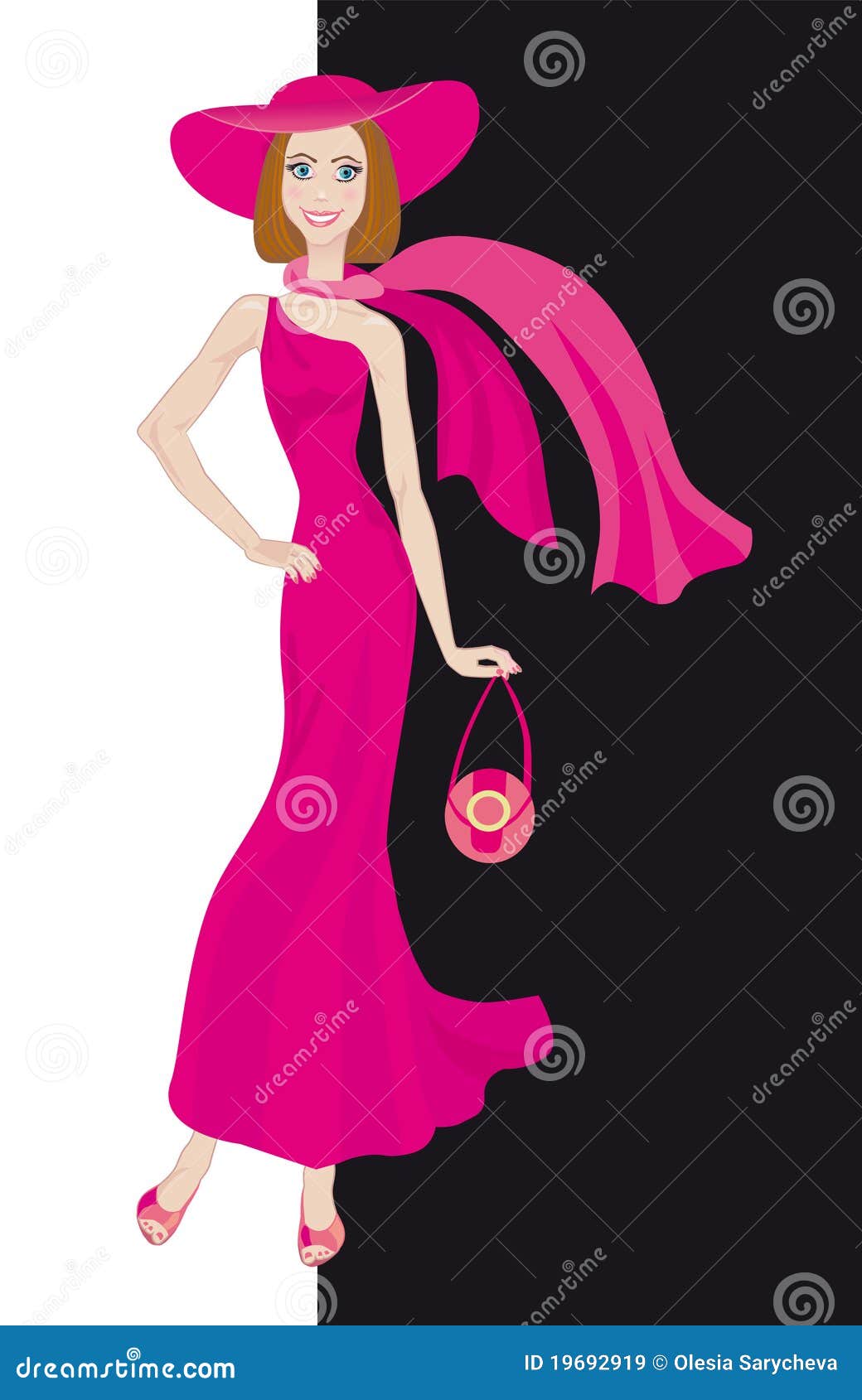 Glamour Lady In Pink Dress Royalty Free Stock Images 