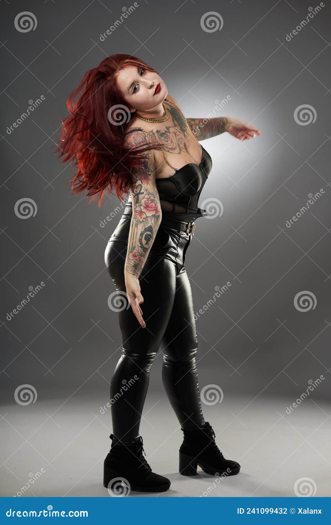 Glamour Plus Size Model with Tattoos Stock Photo  Image of healthy  person 241099430