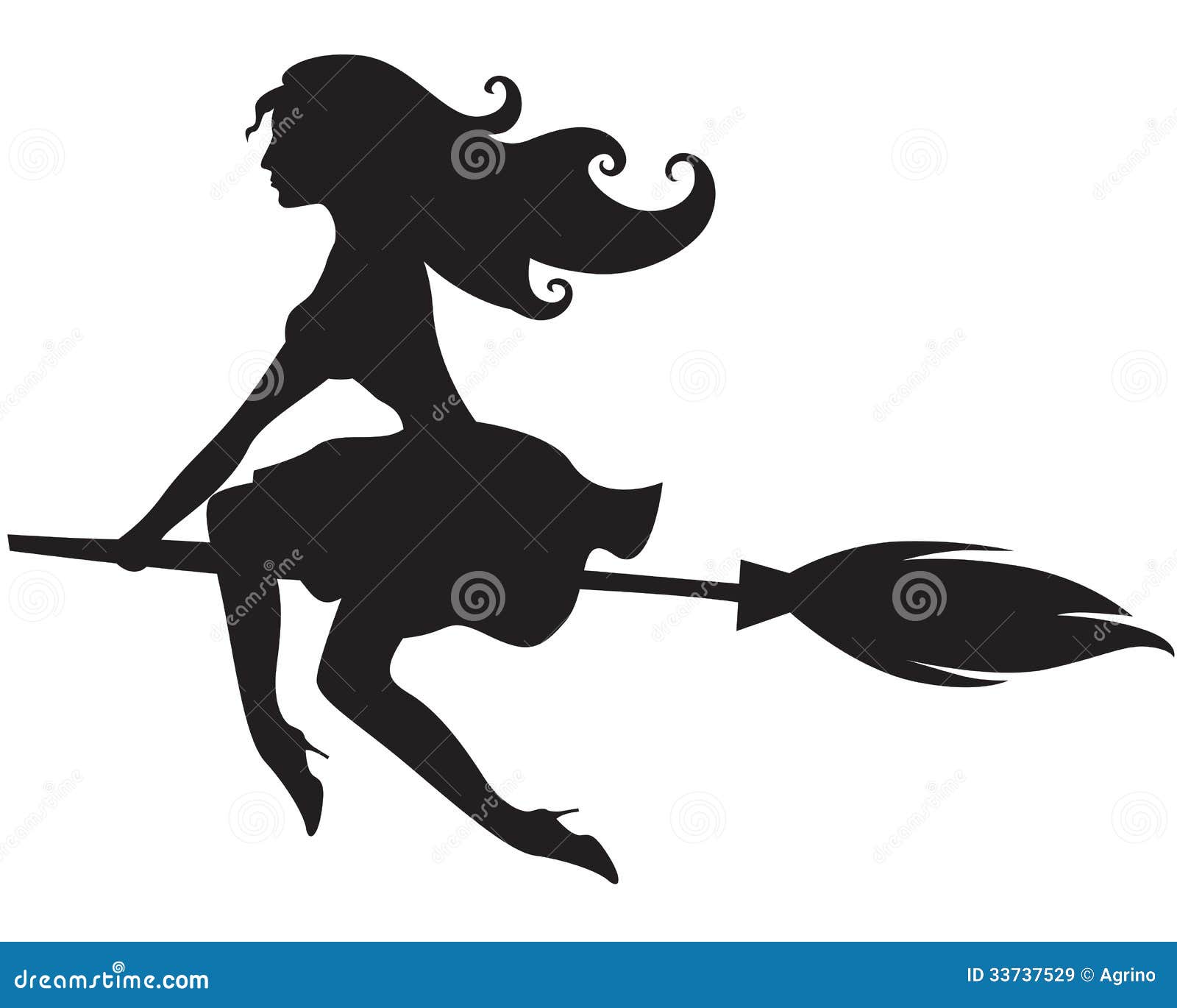 Glamour Witch On A Broomstick Stock Vector - Image: 33737529