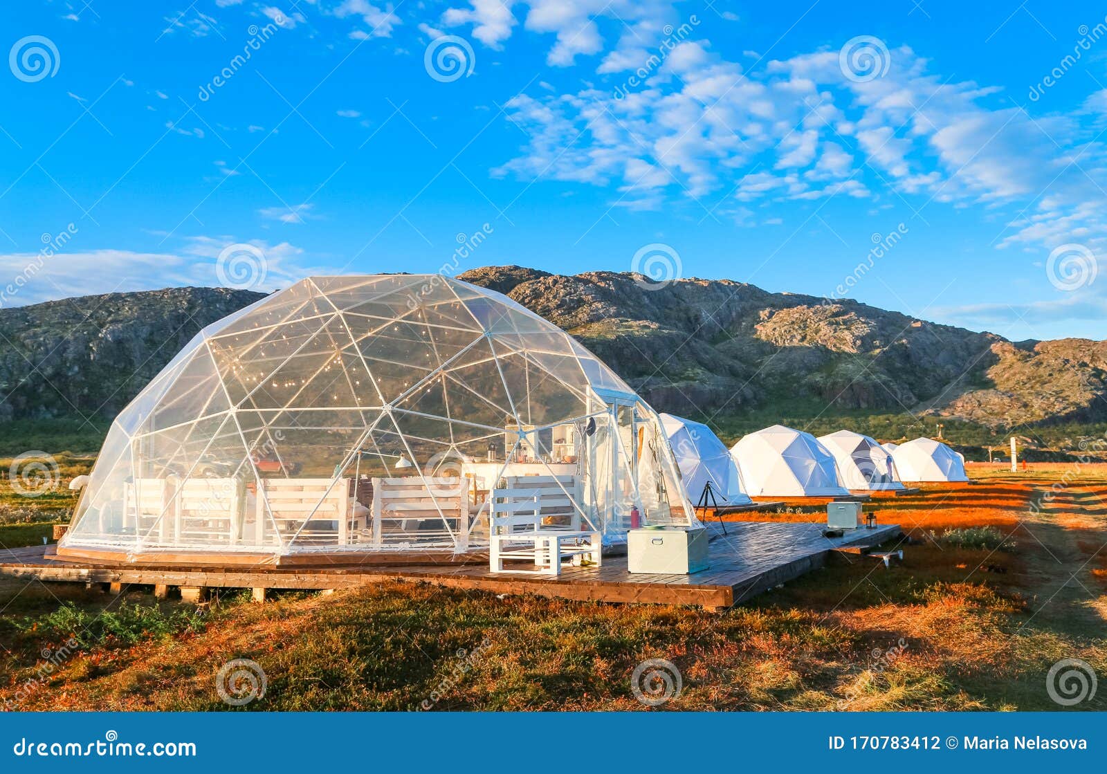 glamping tents in the arctic on the kola peninsula