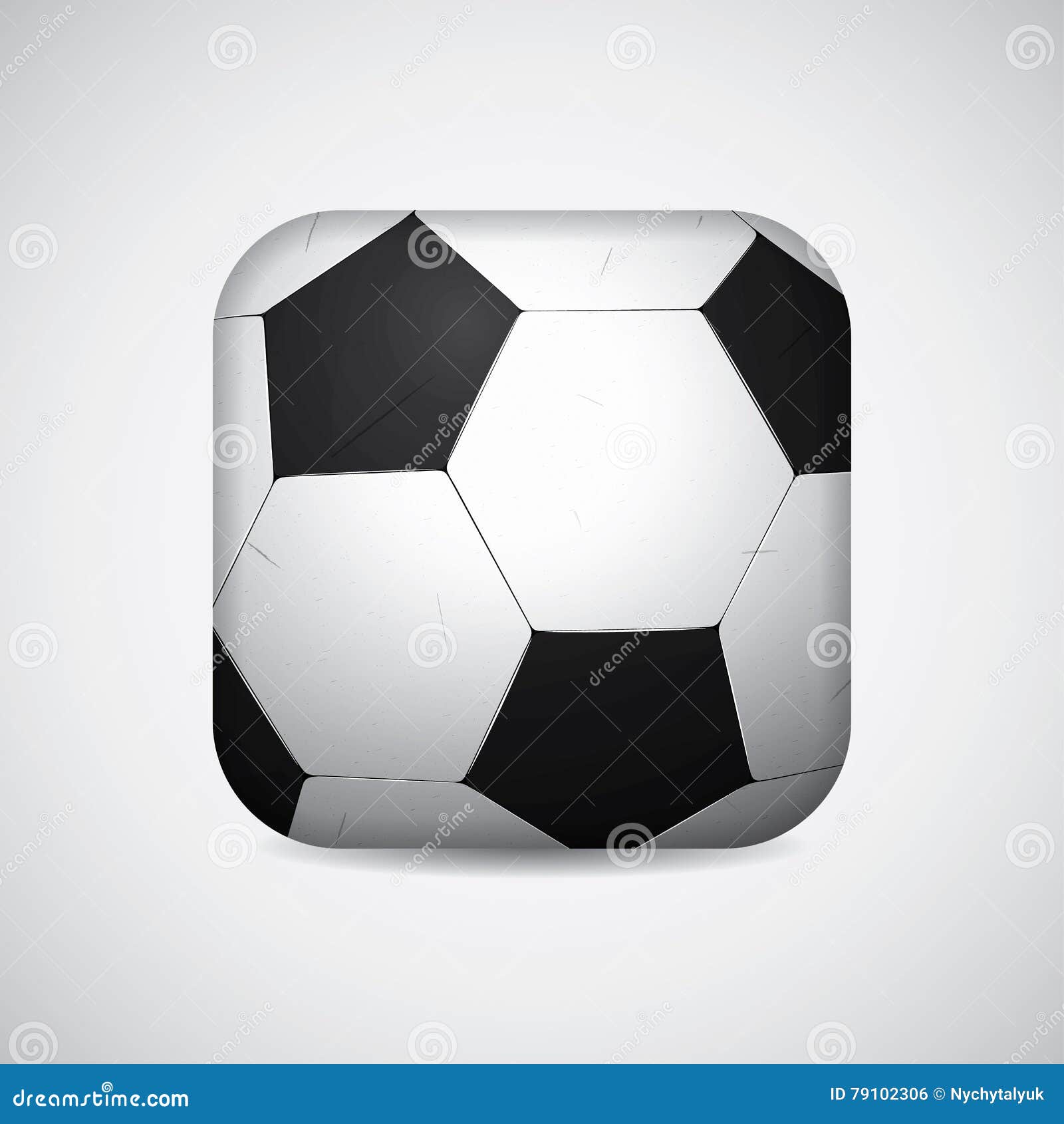 Glanzende Voetbal/Bal Van De Vierkante Vorm Vector Illustratie Vector Illustratie - Illustration of geïsoleerd: 79102306