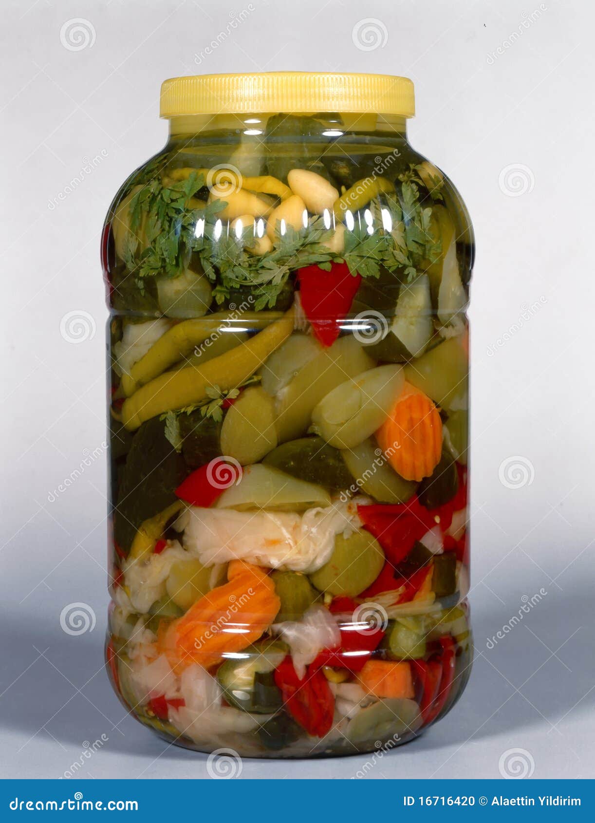 Glas In Essig Eingelegtes Gemüse Stockfoto Bild von
