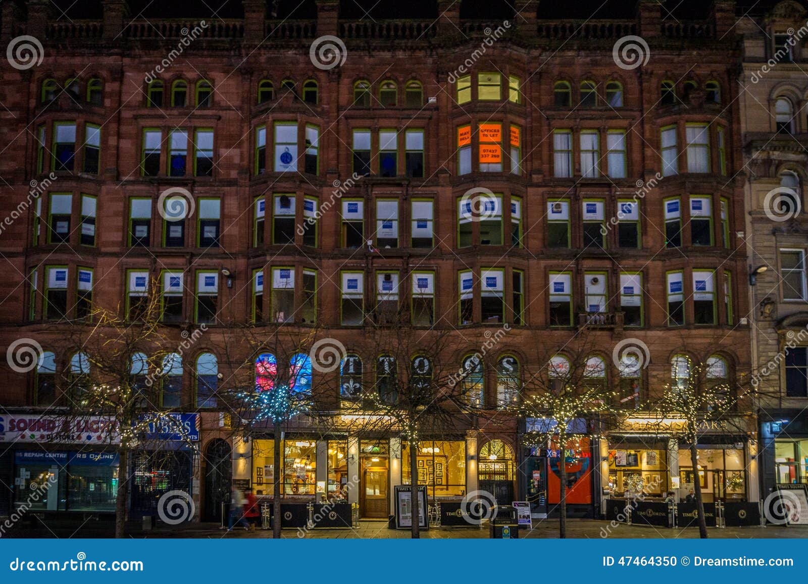 Glasgow building editorial image. Image of glasgow, lights 47464350