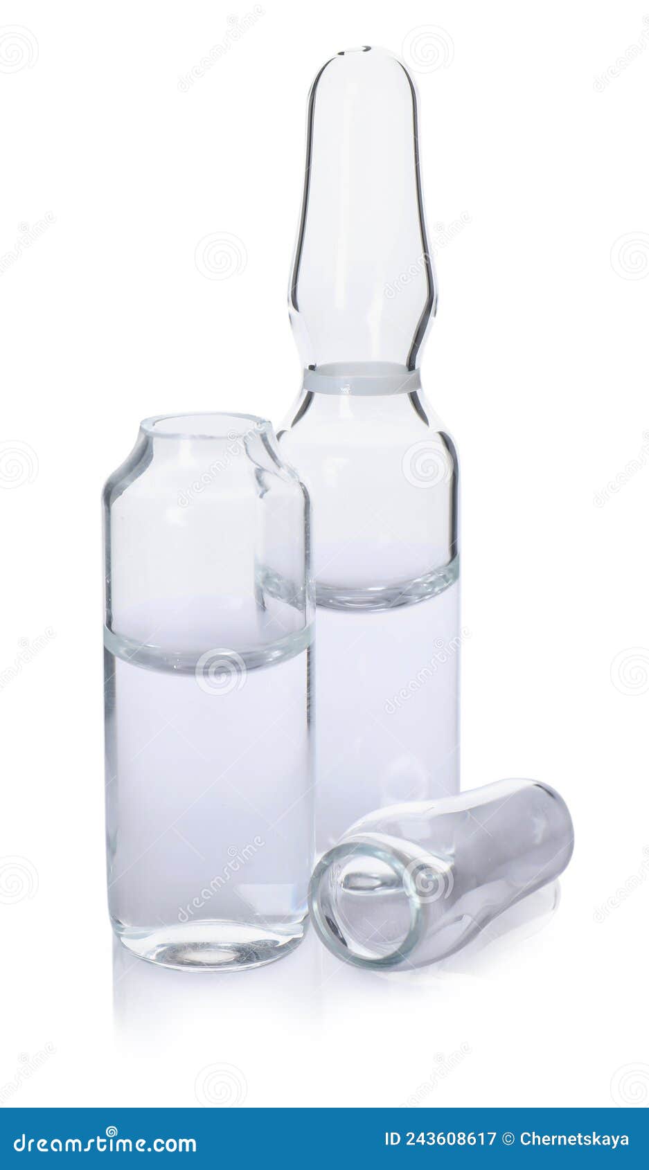 Glass Ampoules with Medication on White Background Stock Image Image