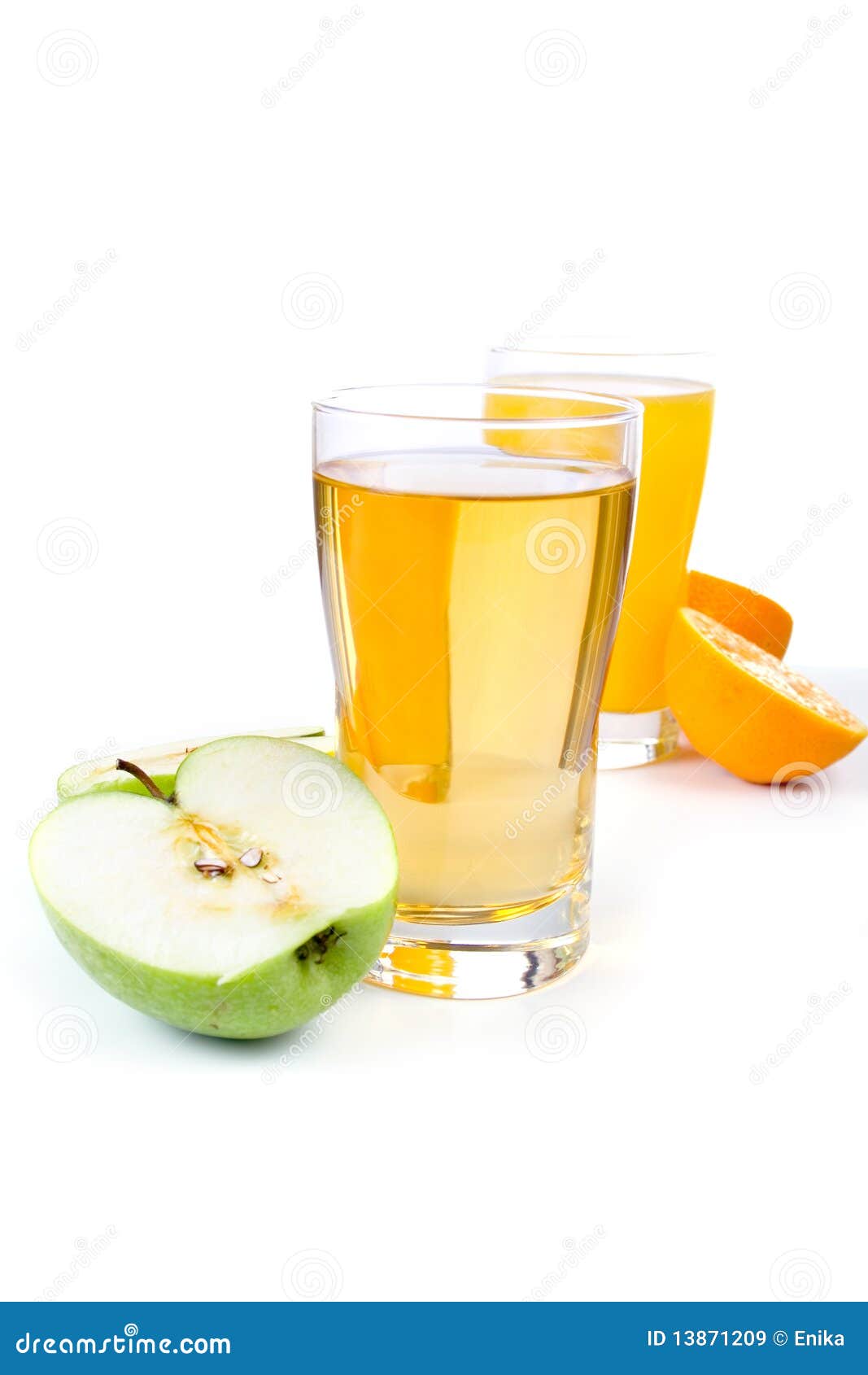 Glass of Apple and Orange Juice Stock Image Image of yellow