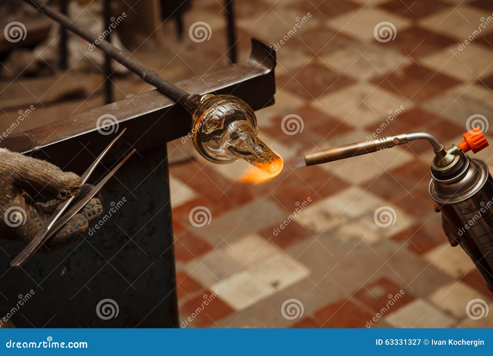 Glass Artist in Her Making Glassware Stock Image Image of