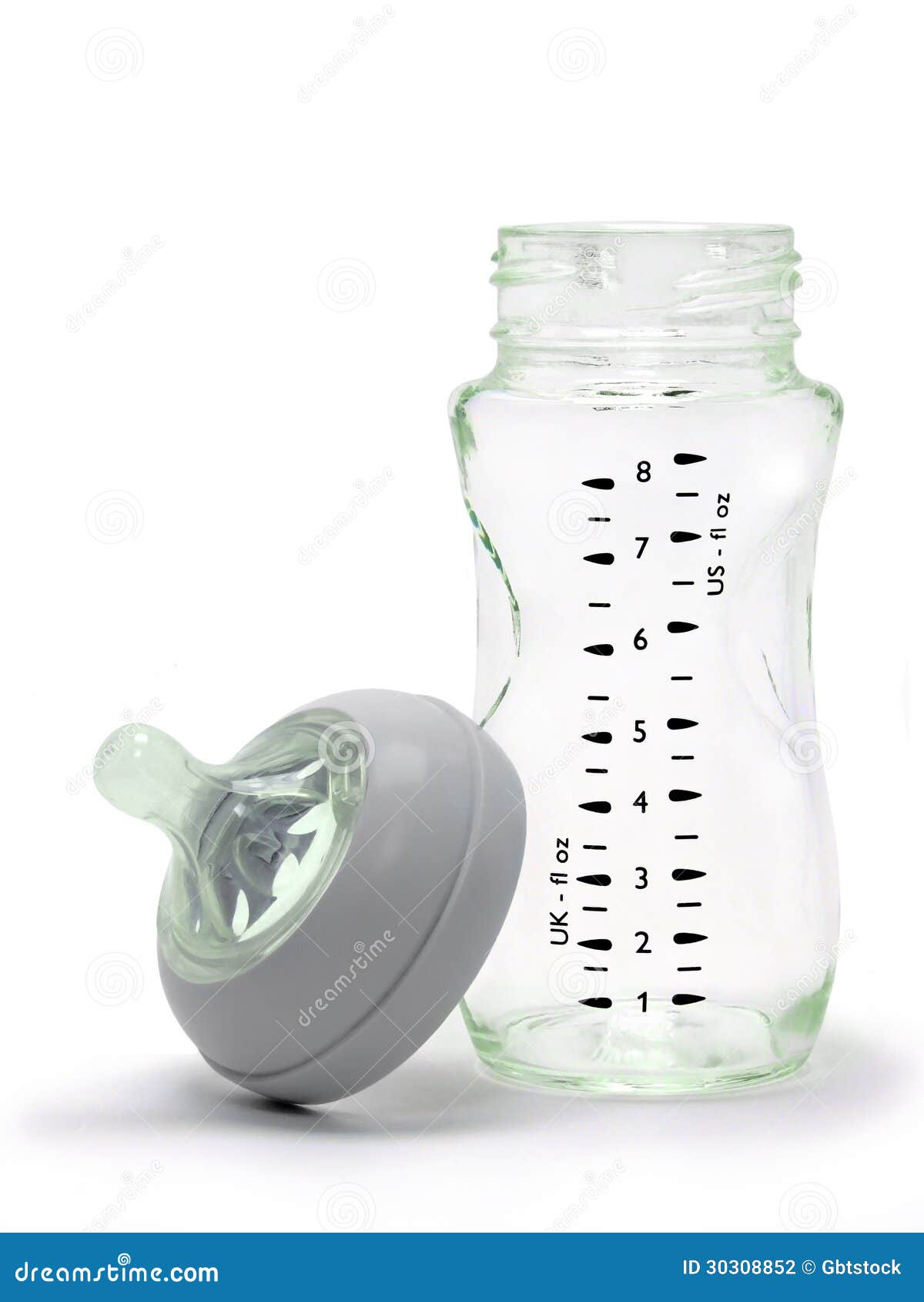 Glass Baby Bottle stock photo. Image of rubber, stockphoto 30308852