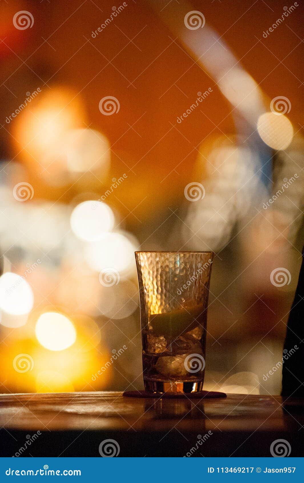 glass at the bar around yokohama, japan. many things are used as displays for entertaining customers in summer time, international