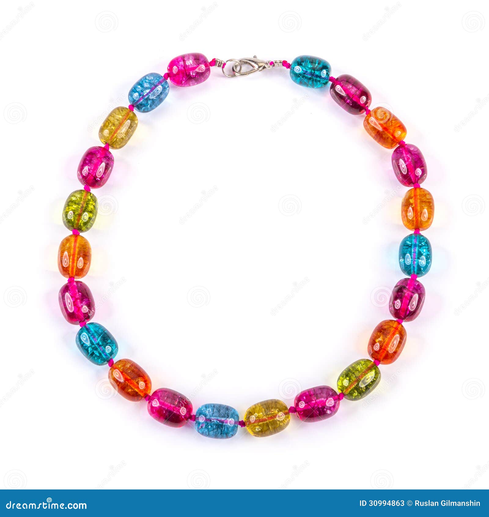 Glass bead necklace stock image. Image of jewelery, abstract 30994863