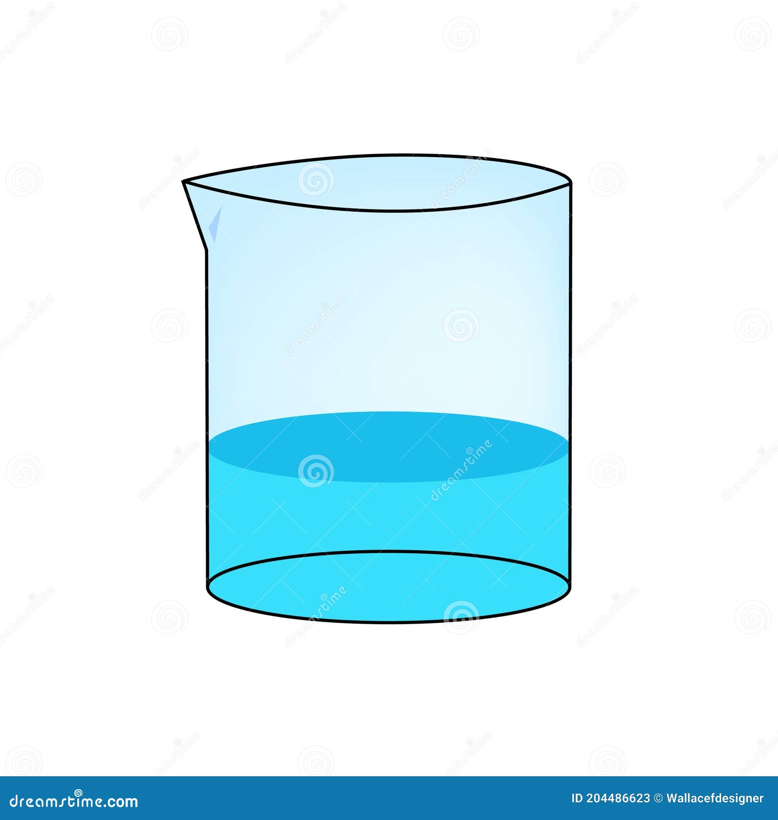 Glass Beaker with Water Vector Stock Vector Illustration of liquid