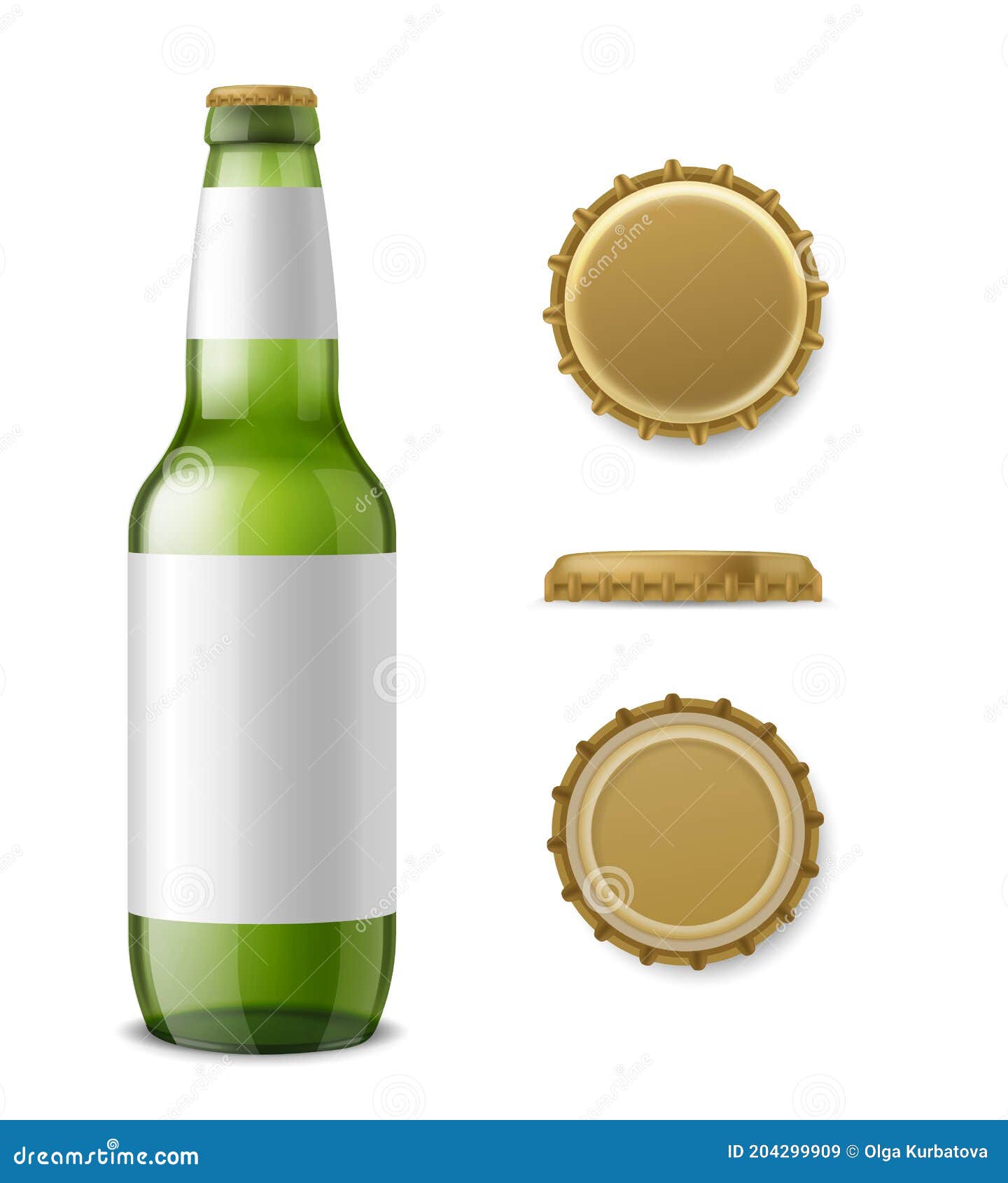 Download Glass Beer Bottle Mockup Realistic 3d Drink Packaging Alcohol Green Bottle With Labels And Different Angles Metal Cap Stock Vector Illustration Of Green Empty 204299909