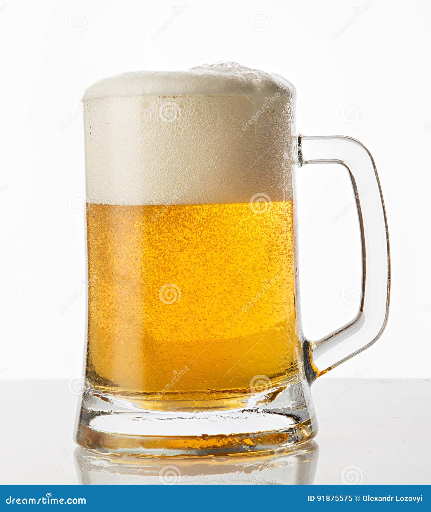 Glass of beer with bottle stock image. Image of food 91875575
