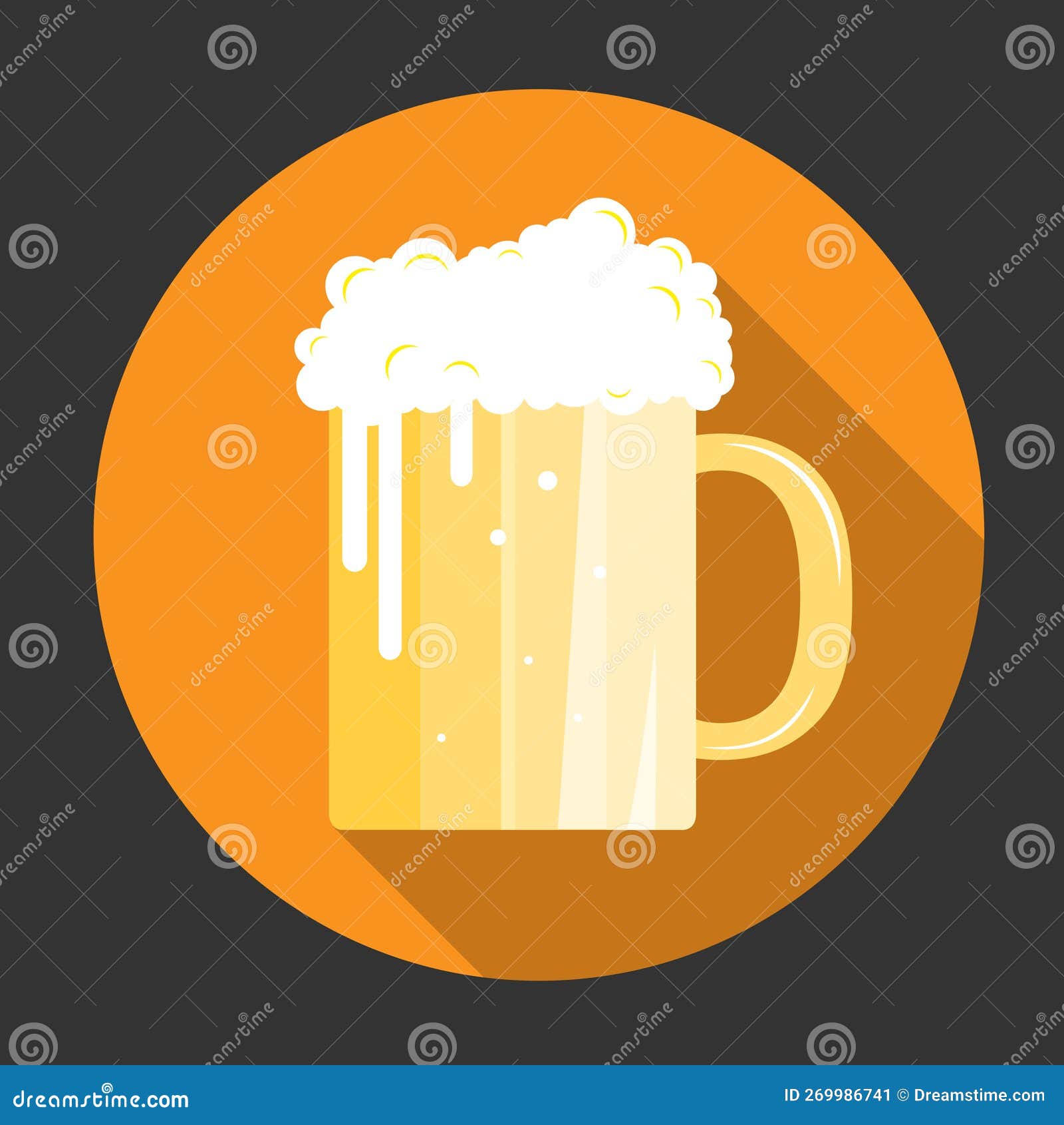 Glass of beer with bubbles stock illustration. Illustration of logo 269986741