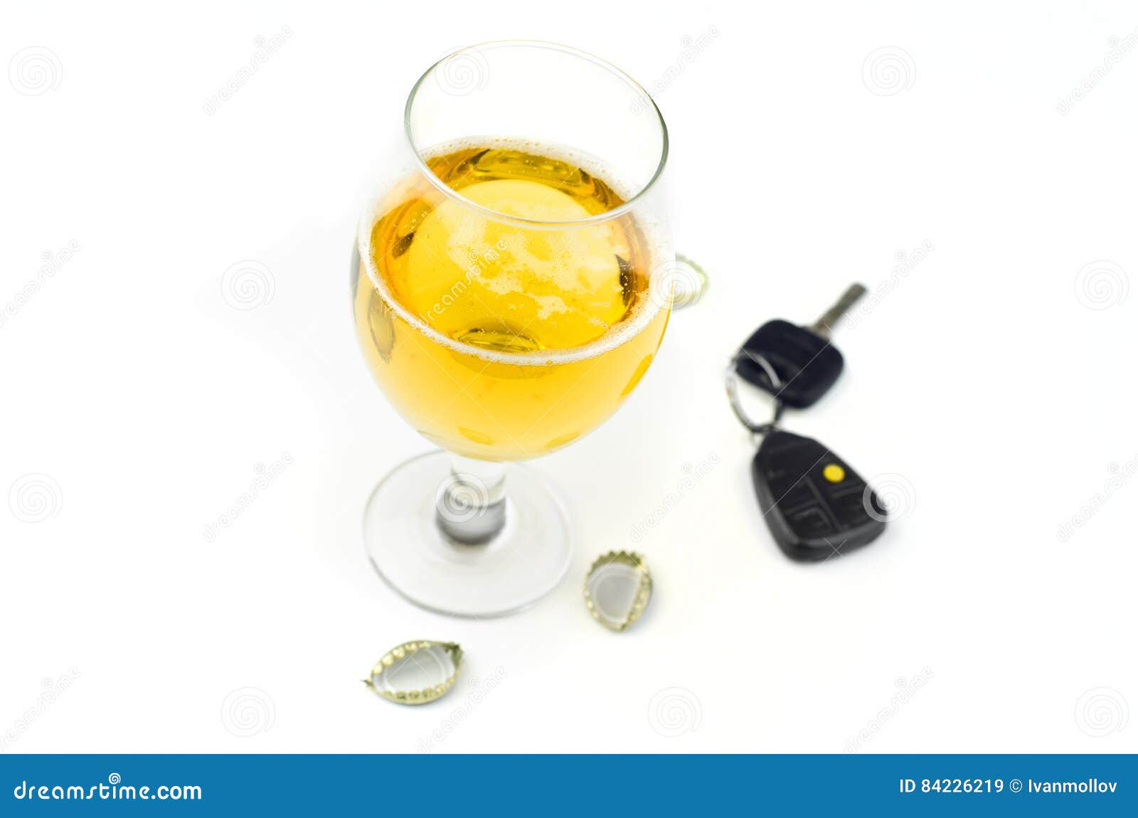 Glass Beer and Car Keys stock image. Image of isolated 84226219