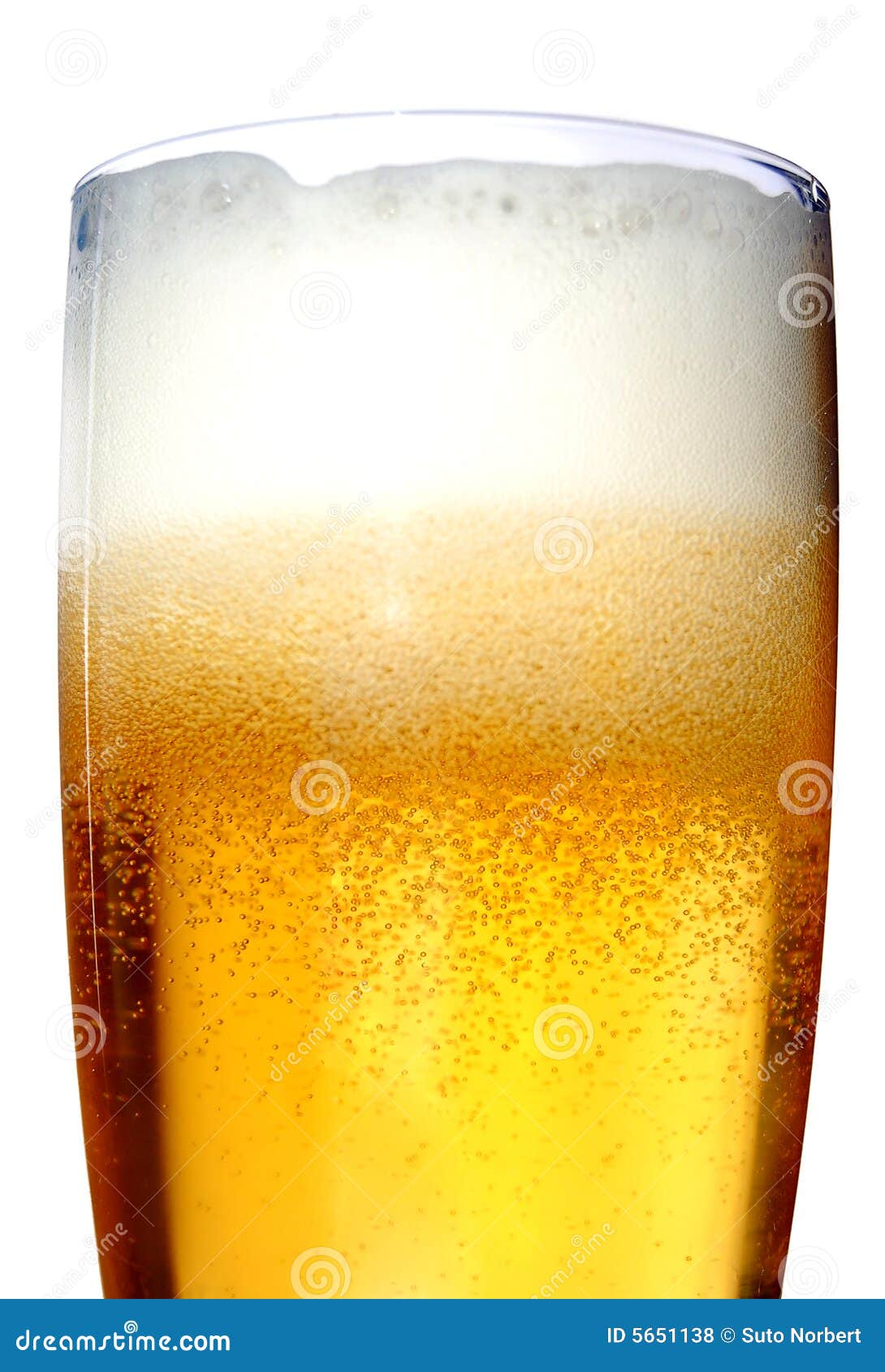 glass of beer close-up with froth