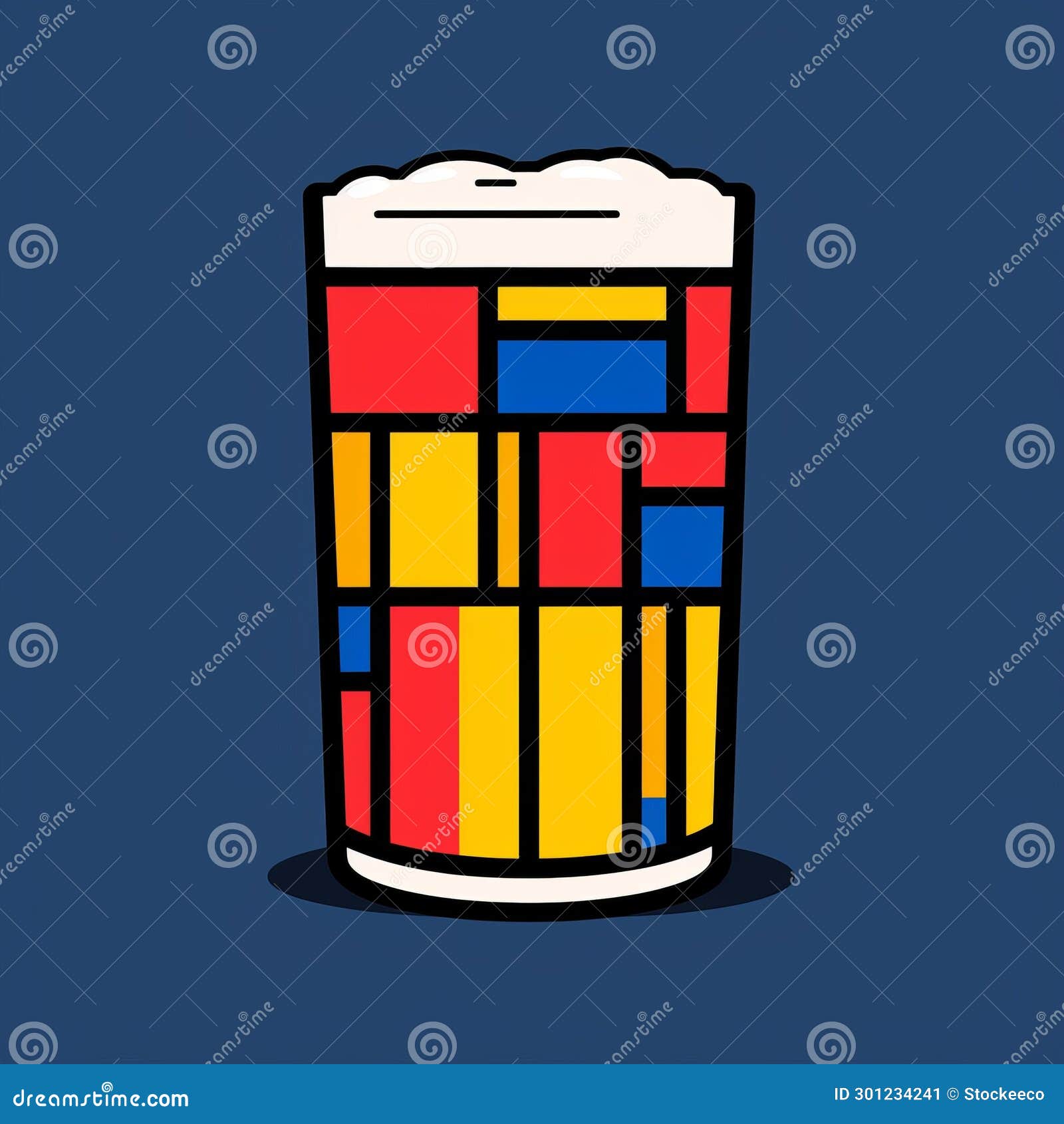 colorful beer graphics inspired by puzzle and de stijl style