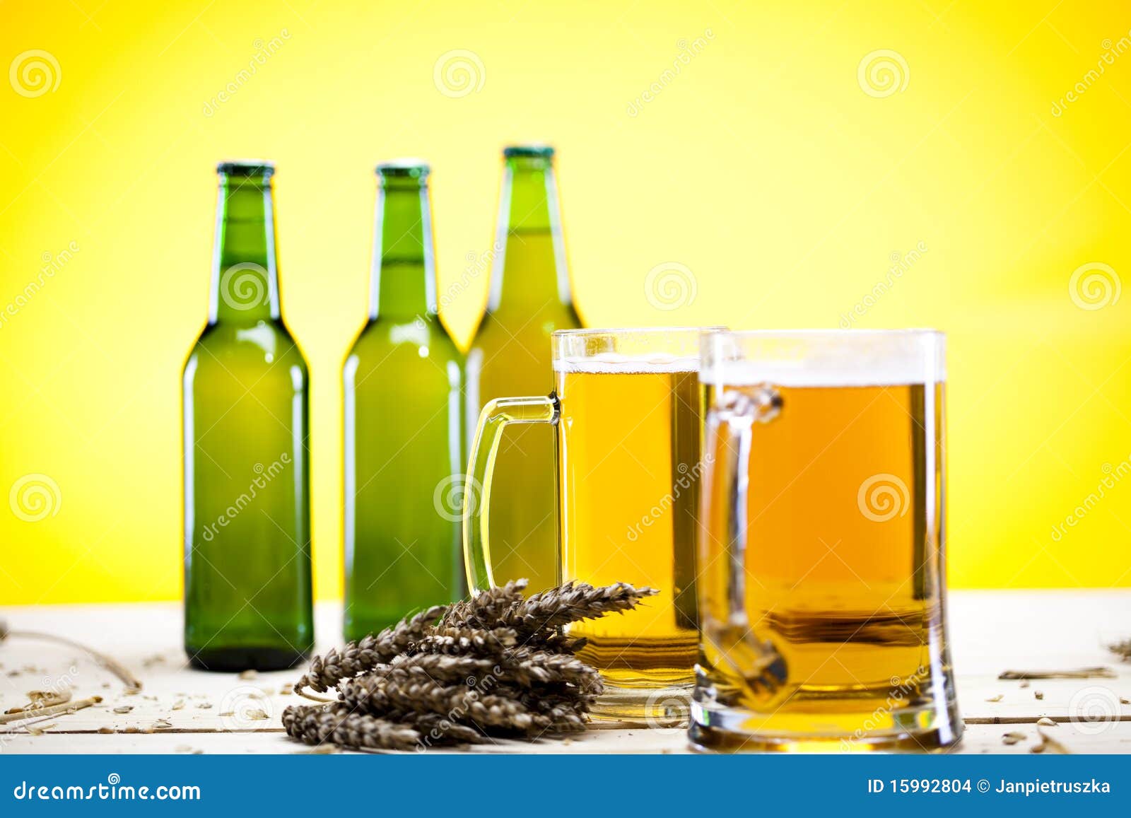Glass of beer with grain stock photo. Image of liquid 15992804