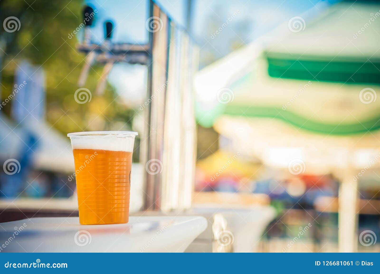 Glass of Beer in a Plastic Cup Stock Image Image of lager, fresh