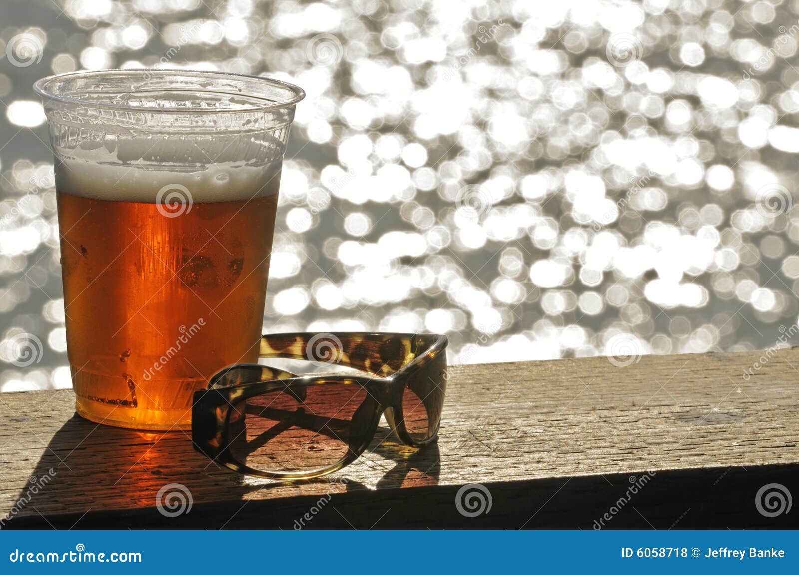 Glass of Beer and Sunglasses Stock Photo Image of foam, refreshing 6058718