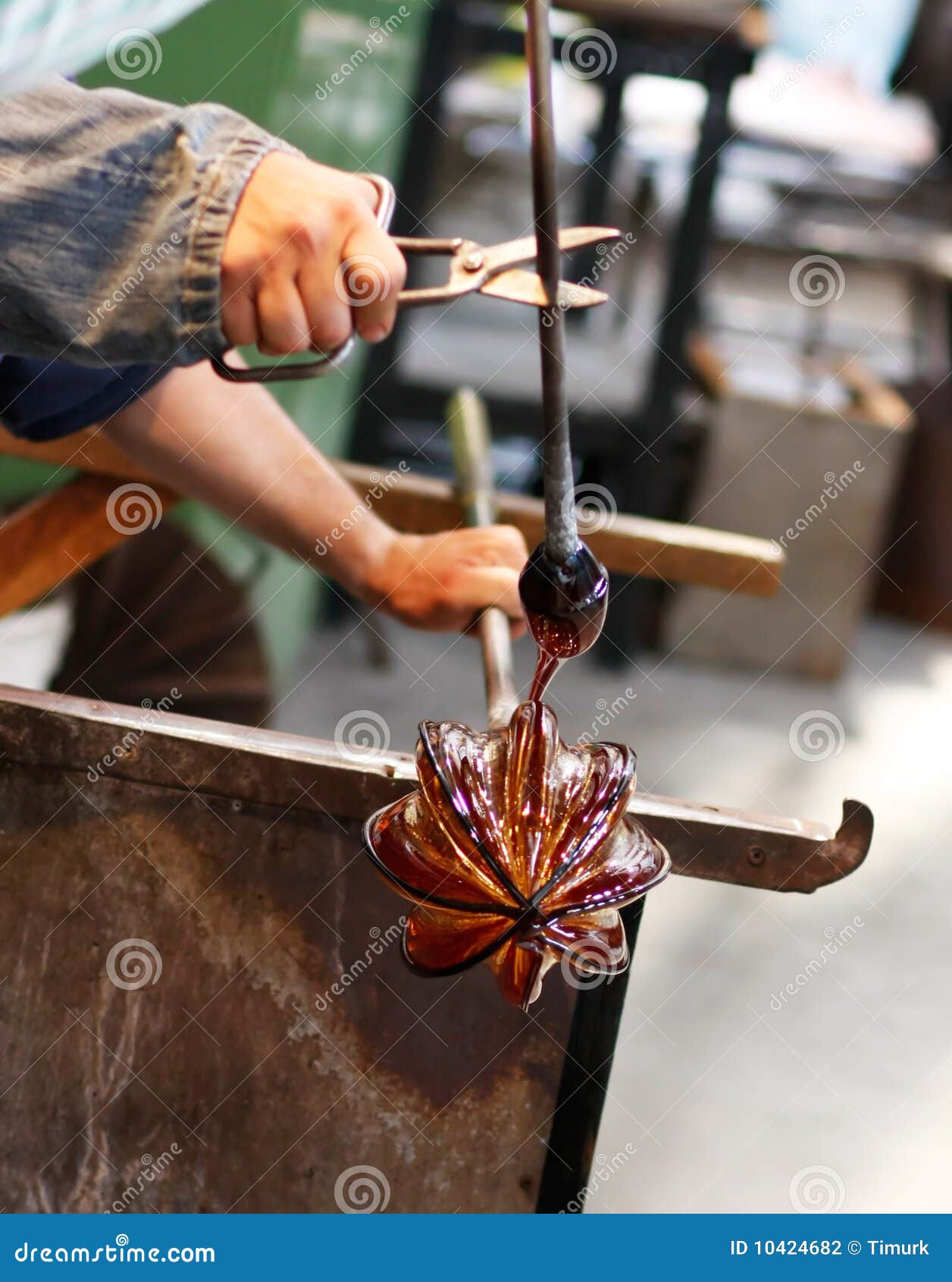 Glass Blower at His Work stock photo. Image of maker 10424682