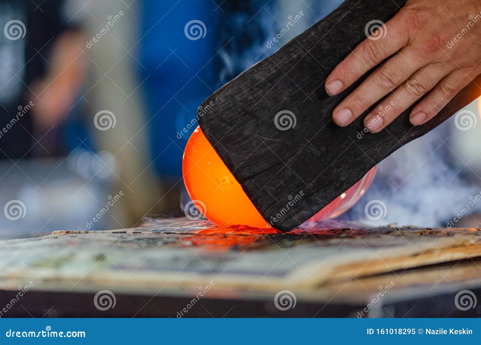 Glass Blower Manufacturing Process Stock Image Image of glassware
