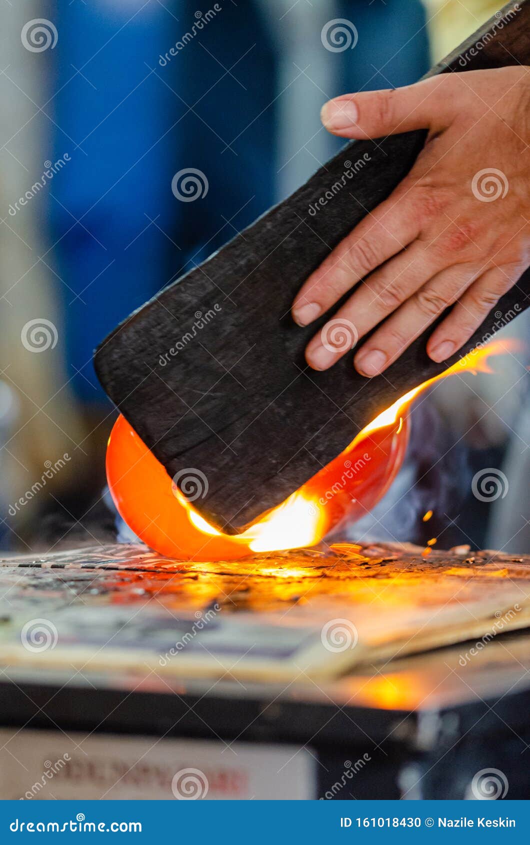 Glass Blower Manufacturing Process Stock Photo Image of artist