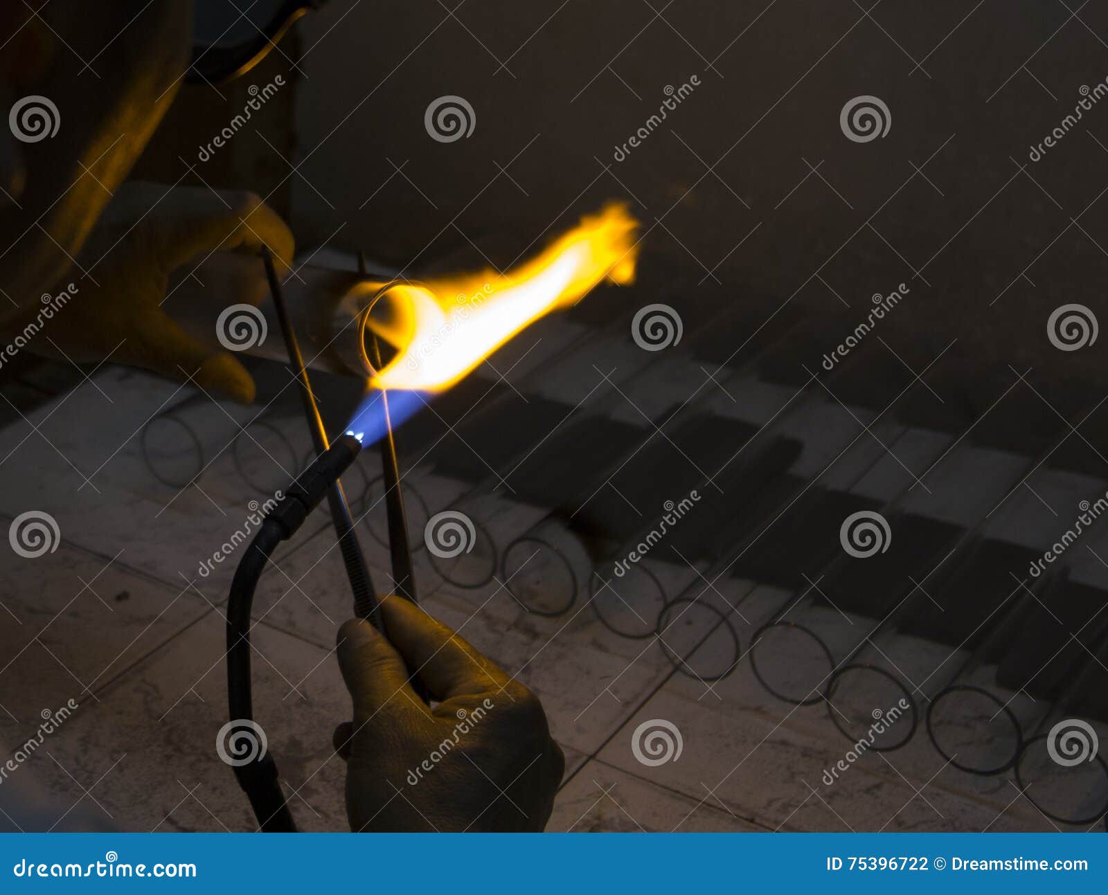 Glass Blowing stock photo. Image of craft, melt, melting 75396722