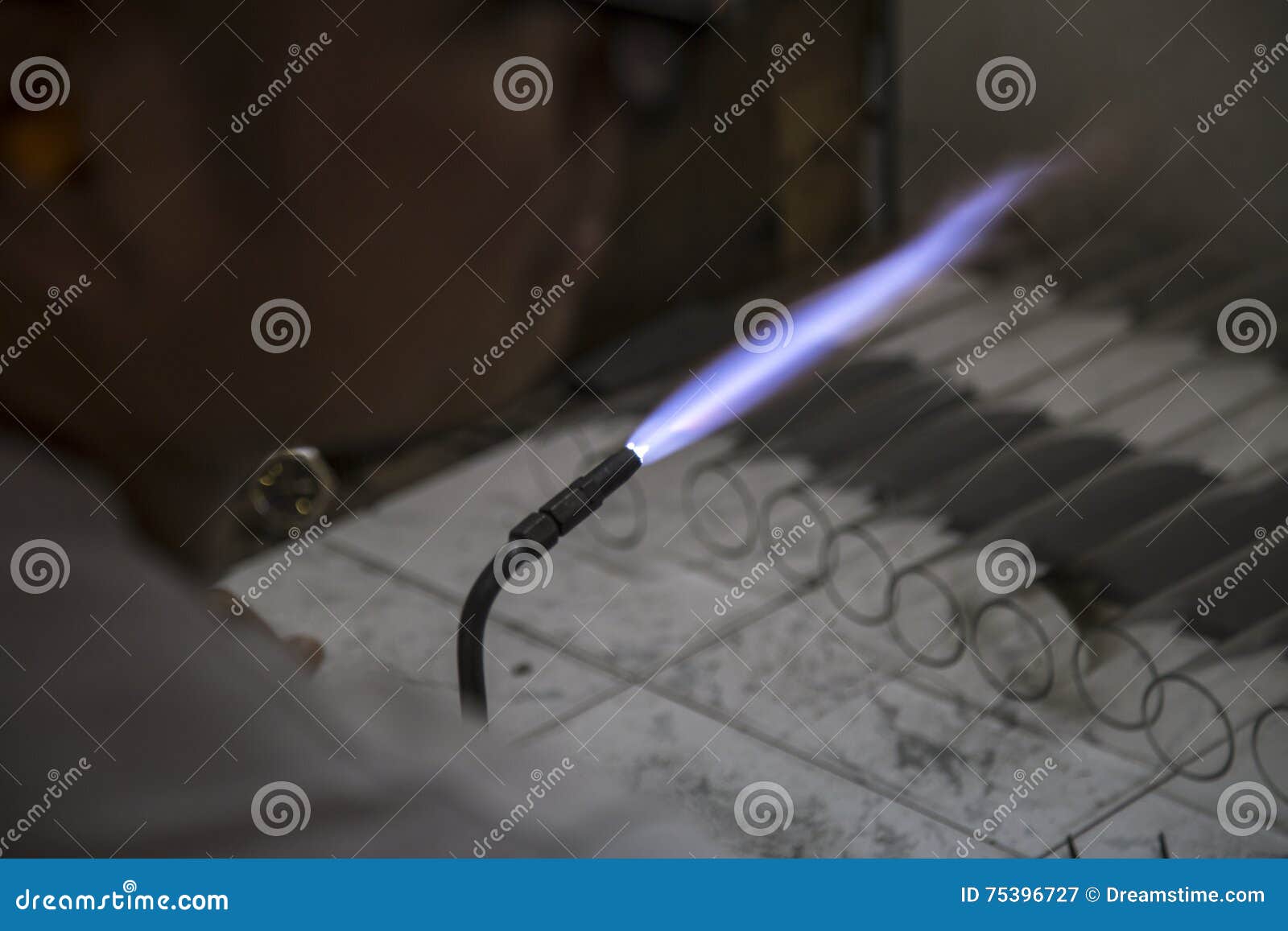 Glass Blowing stock image. Image of figure, fire, glowing 75396727