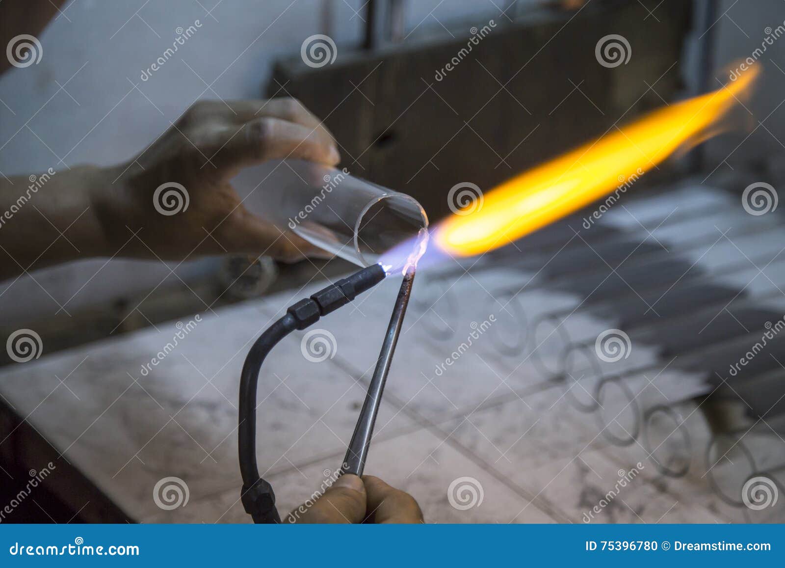 Glass Blowing stock photo. Image of glass, artisanry 75396780