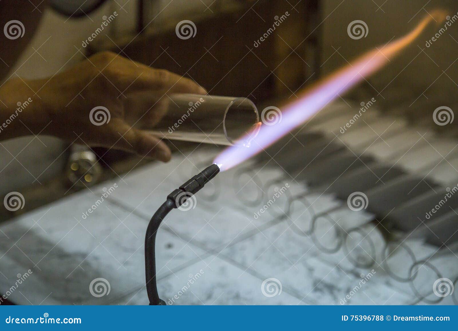 Glass Blowing stock photo. Image of glassblower, fire 75396788
