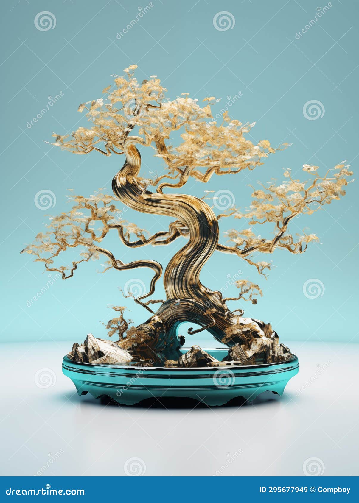 Glass bonsai tree stock illustration. Illustration of lighting 295677949