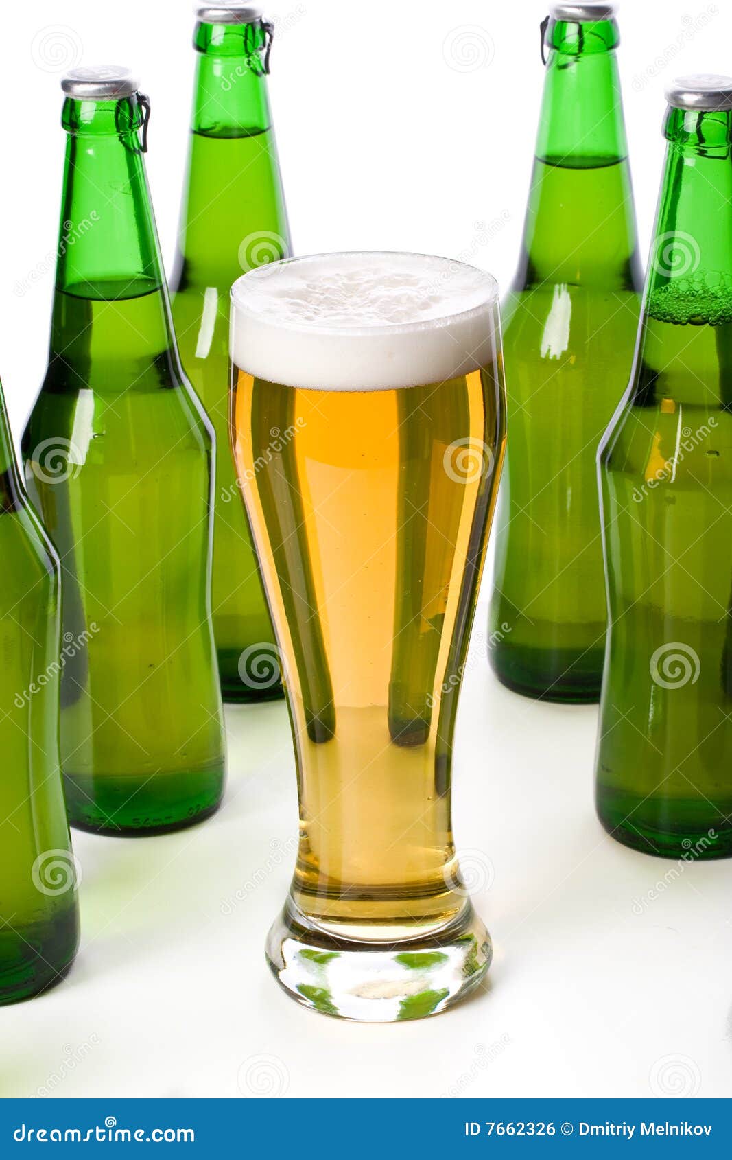 Glass and bottle of beer stock photo. Image of beer, gold 7662326
